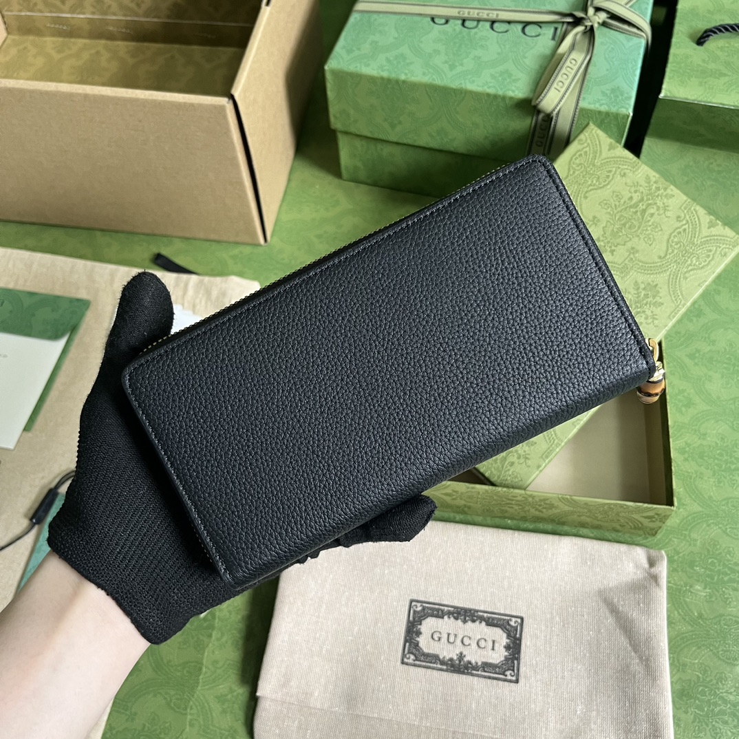 Bagsaaa Gvc*1 GG Marmont Zippy Black Wallet - 19.5x 111x 3cm