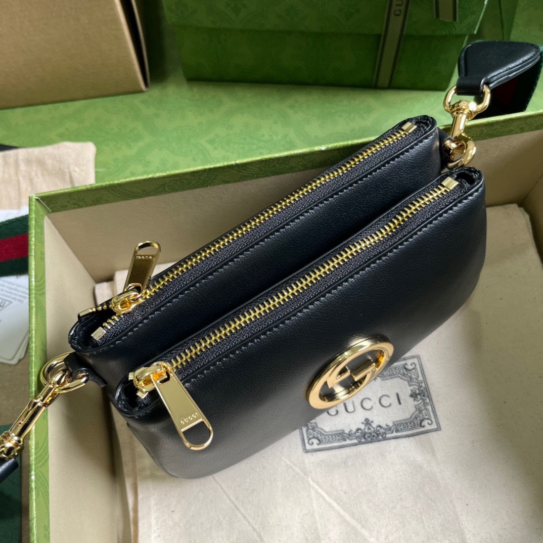 Bagsaaa Gvc*1 Blondie GG mini black bag - 20x 13x 2.5cm 