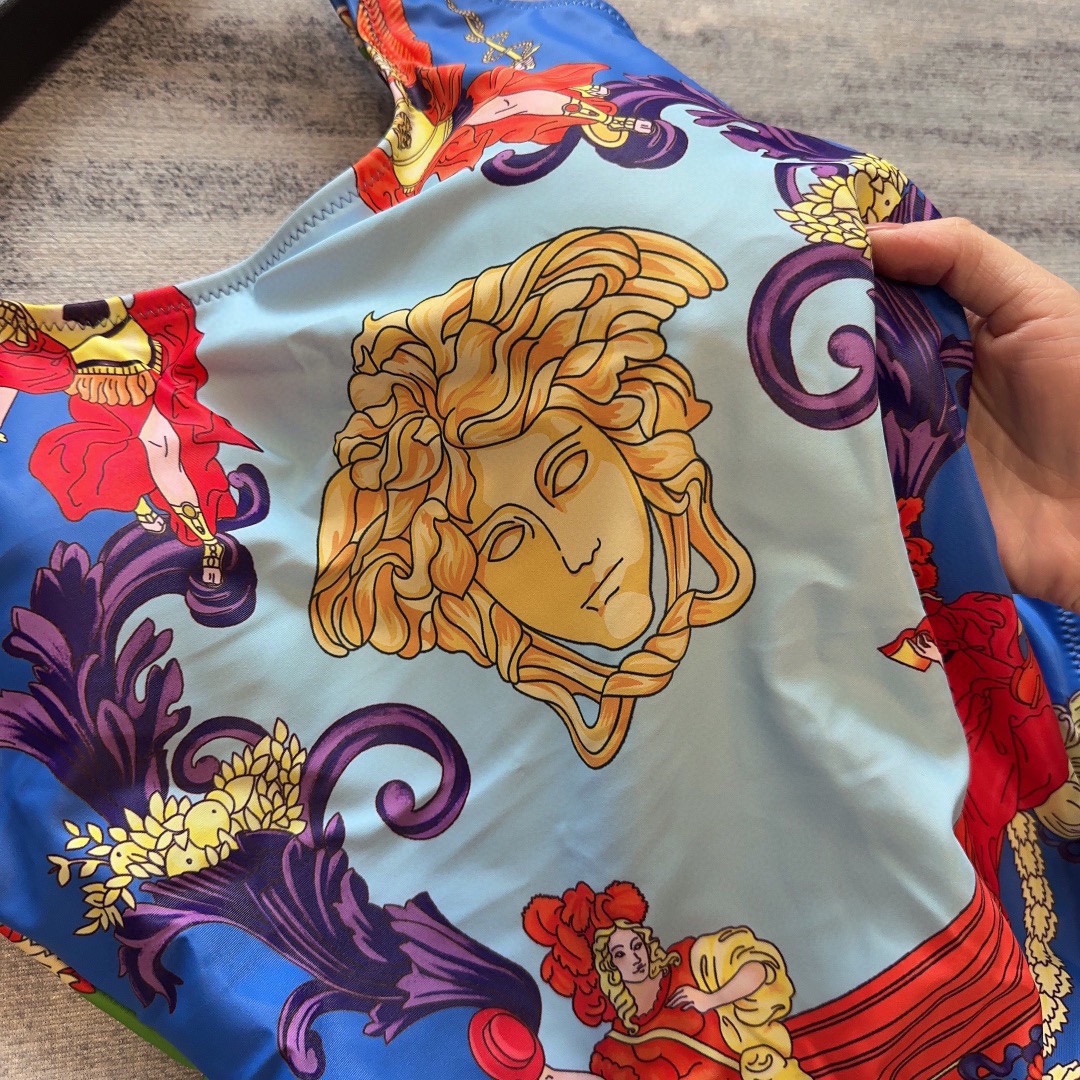 Bagsaaa Versace Medusa Blue Swimsuit