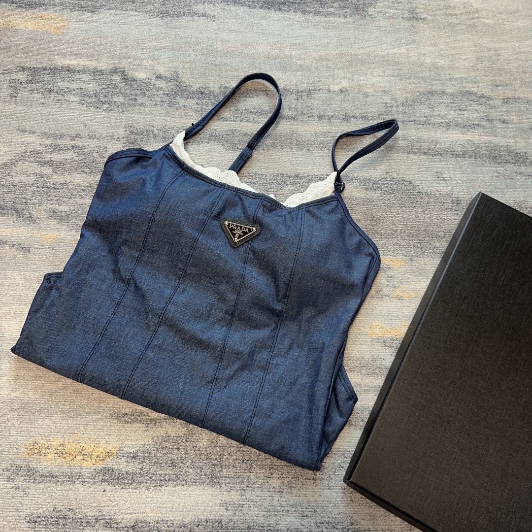 Bagsaaa Pra*a One Piece Blue Denim 