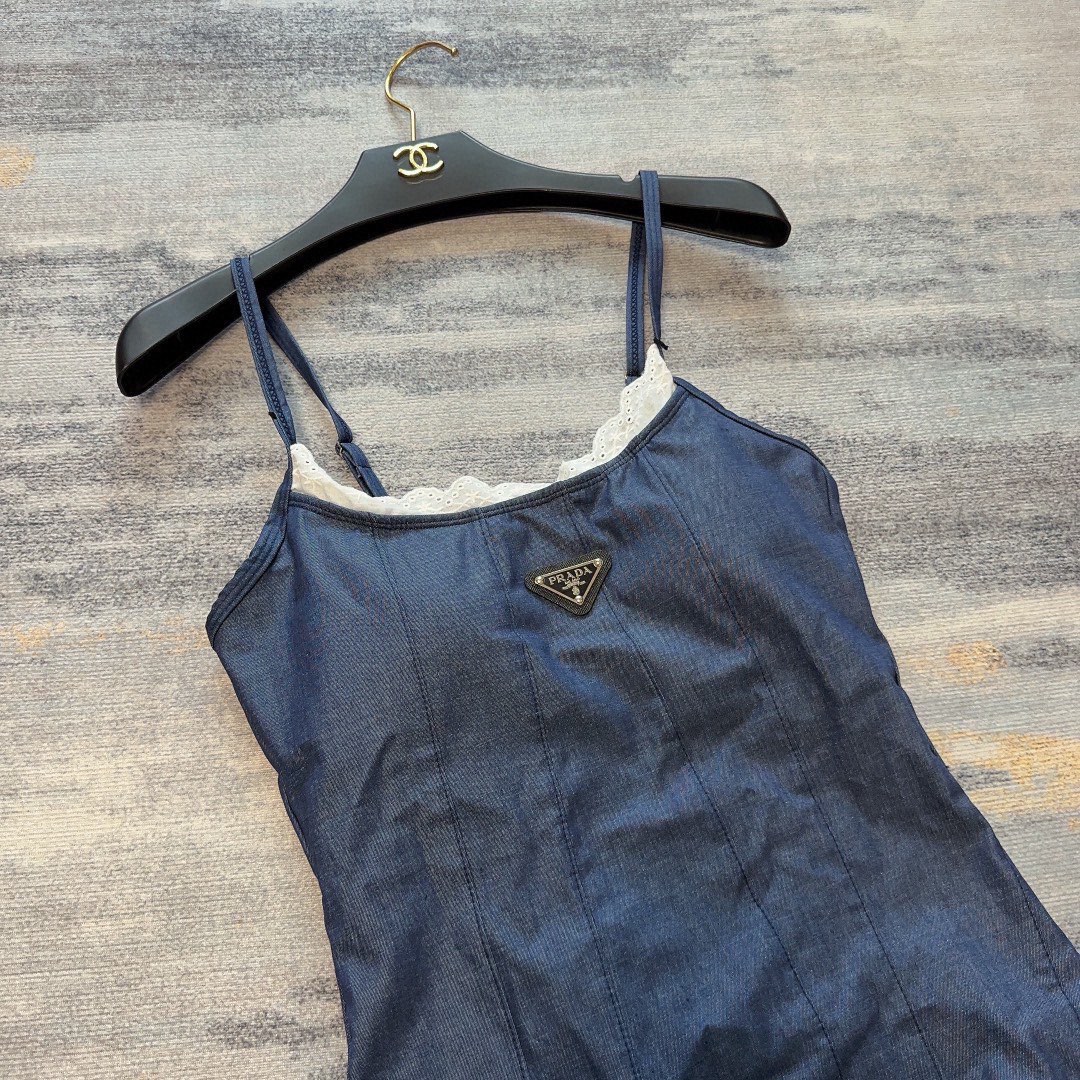 Bagsaaa Pra*a One Piece Blue Denim 