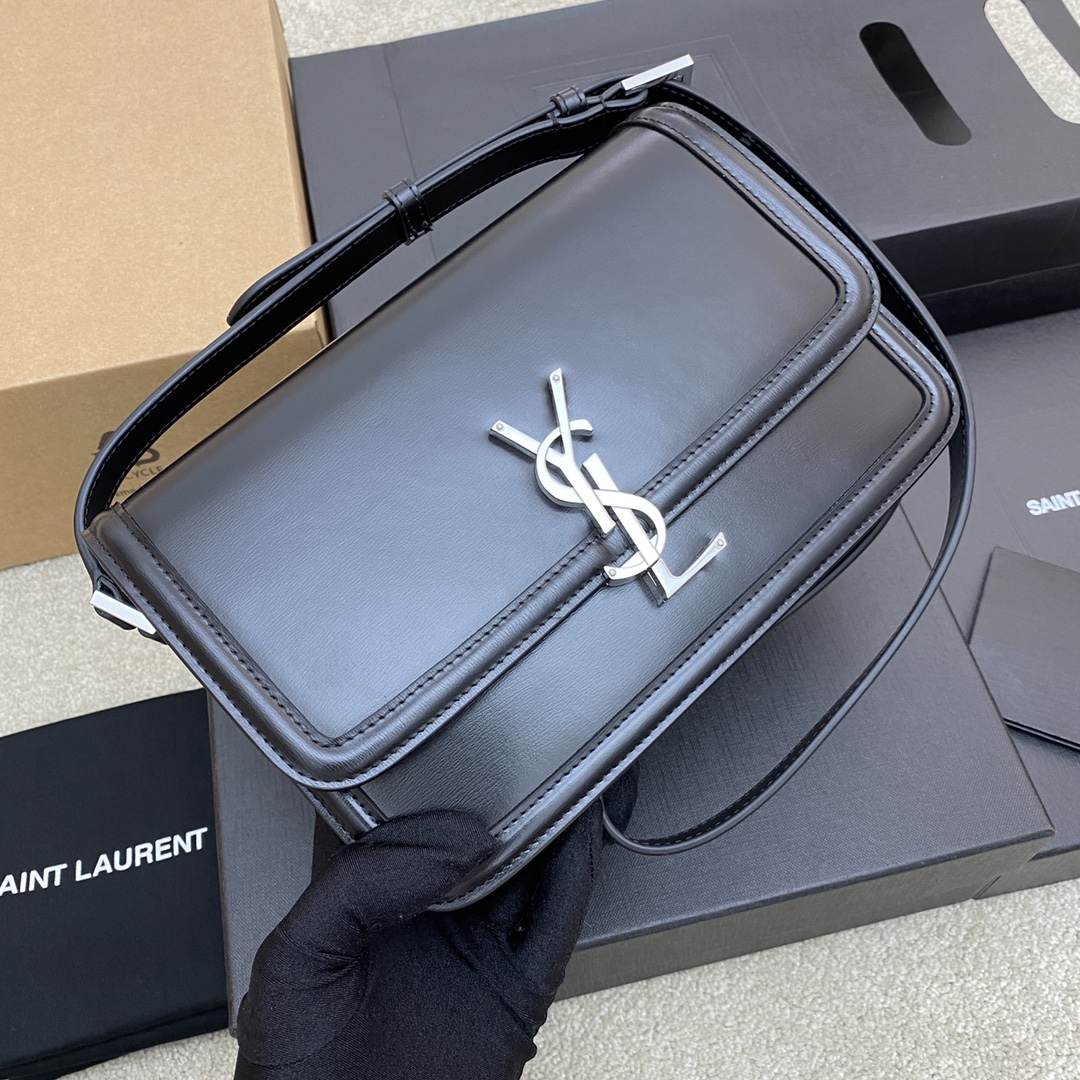 Bagsaaa Y51 Solferino Medium Satchel in box black leather - 23 X 16 X 6 CM