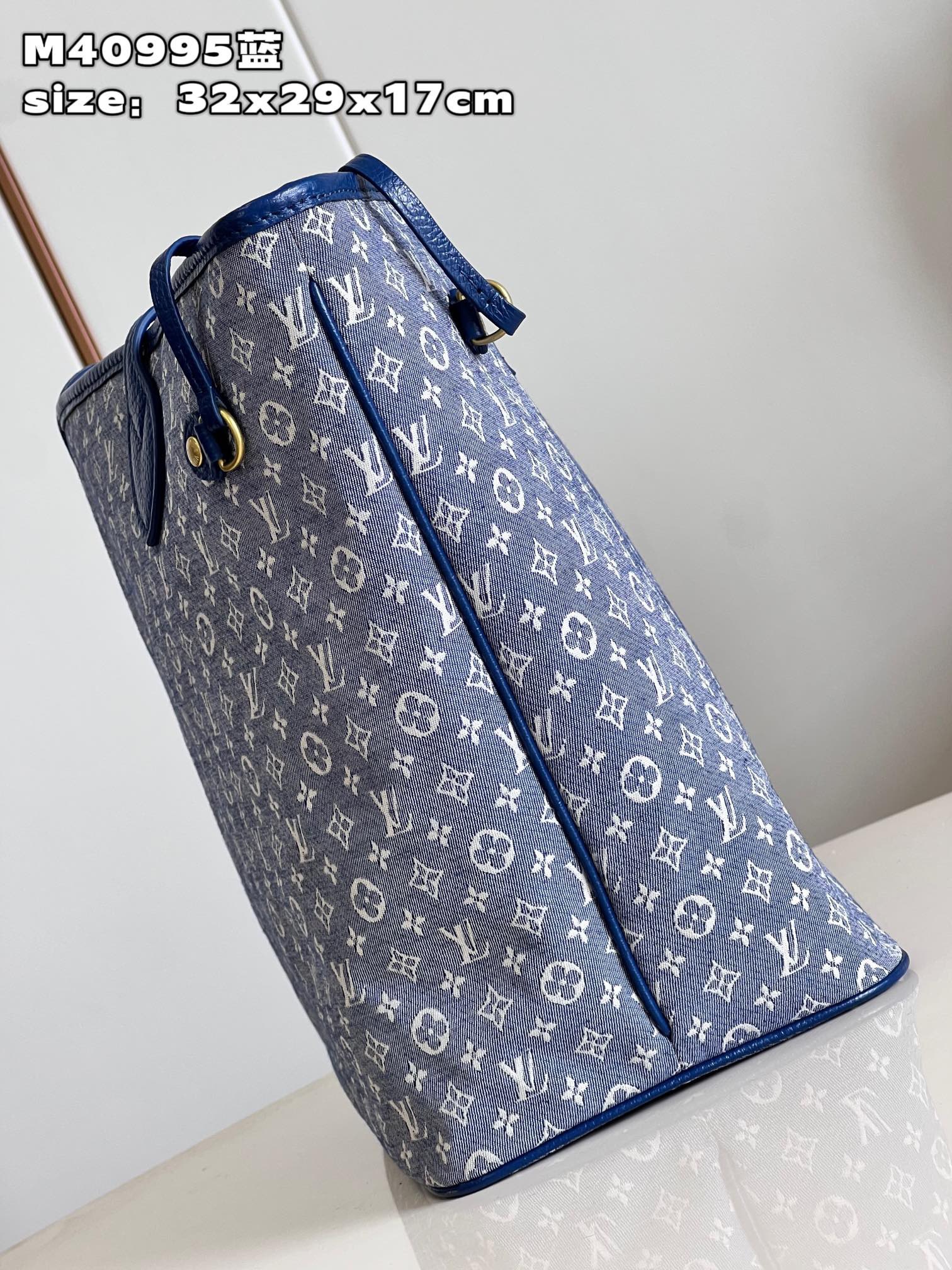 Bagsaaa L0vis Vvtt0n Neverfull Denim Blue - 32x29x17