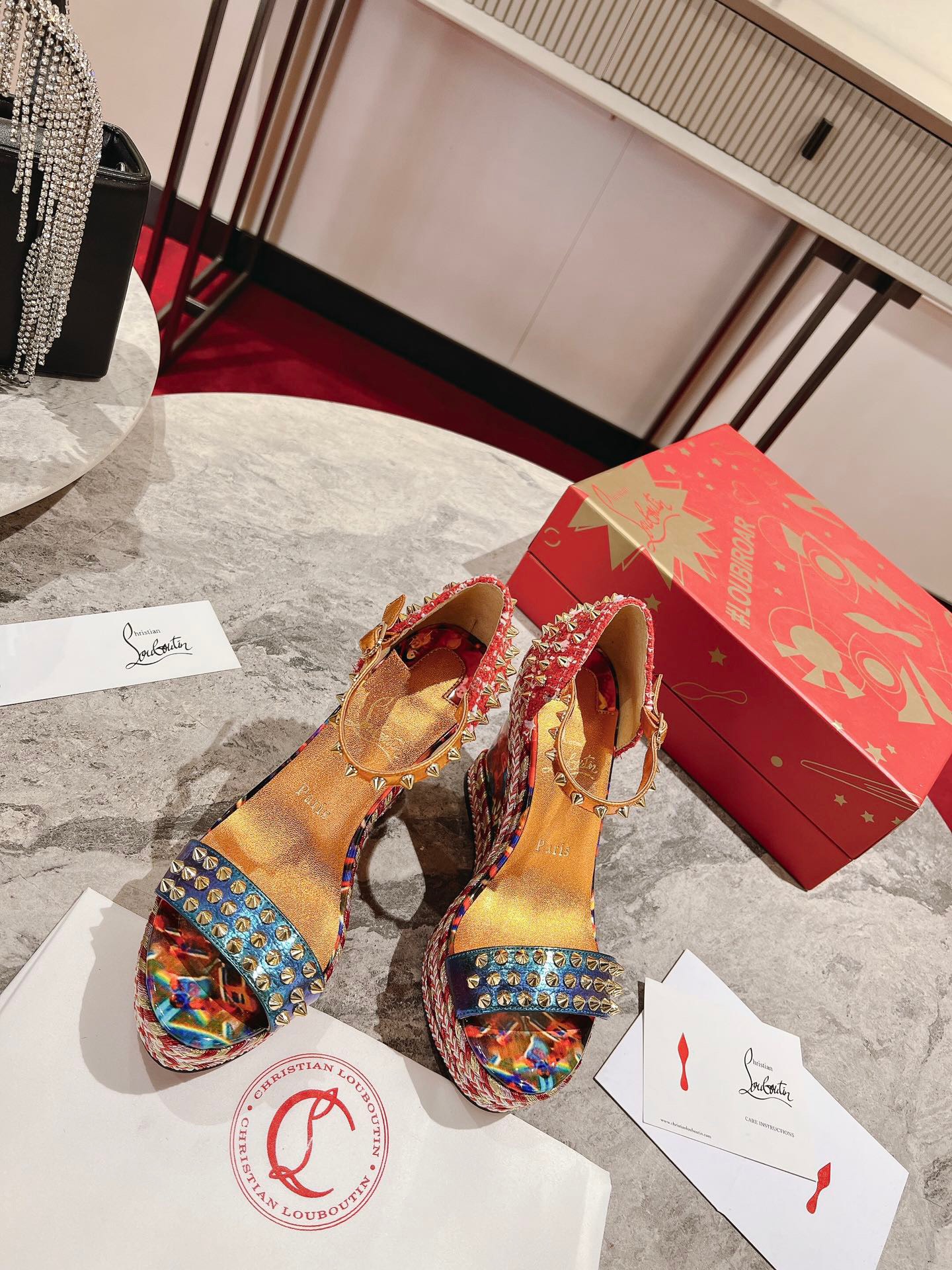 Bagsaaa Chr1st1an Louboutin 120 mm Platform sandals multicolor