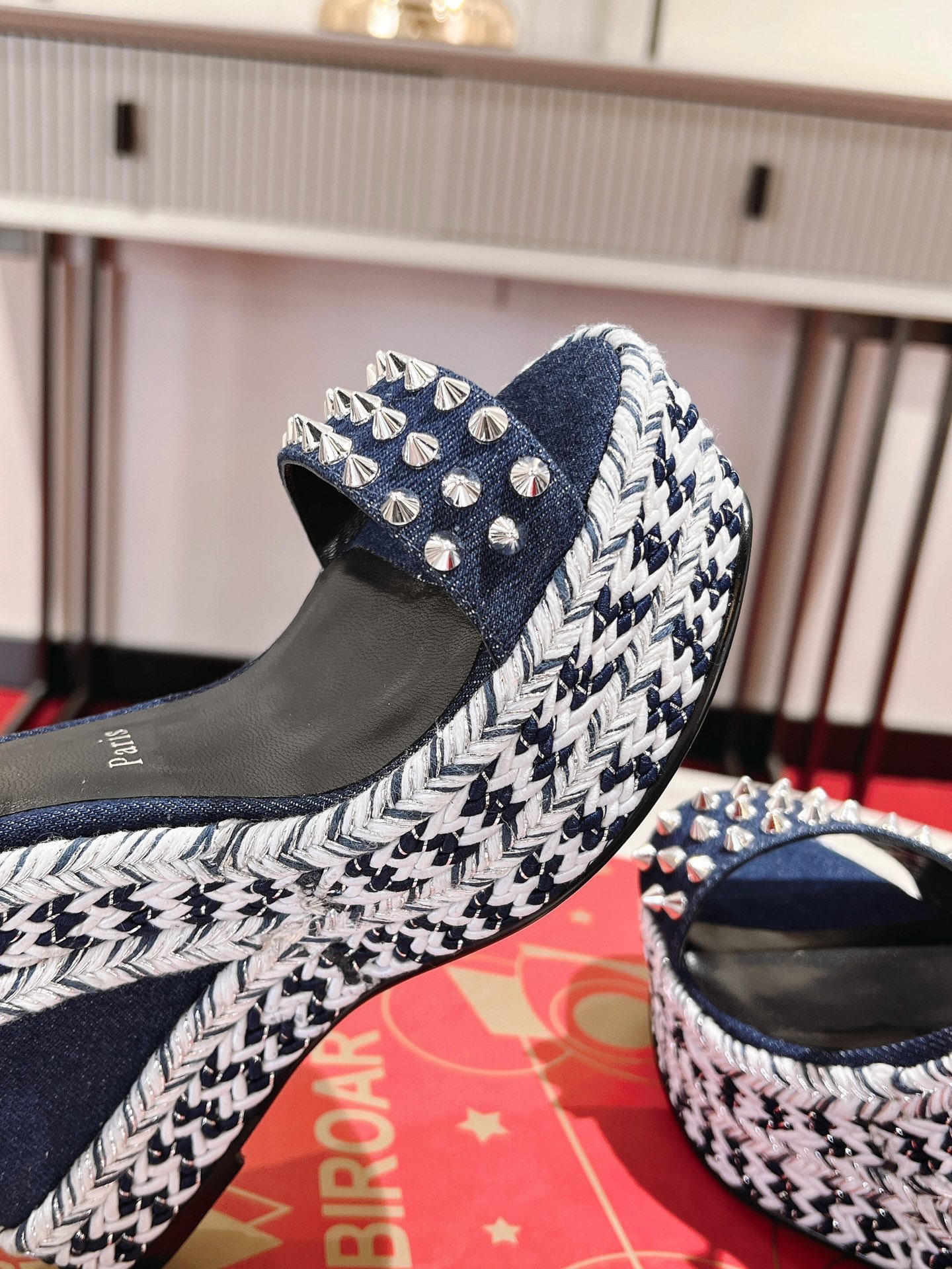 Bagsaaa Chr1st1an Louboutin Madmonica Wedge Blue Denim