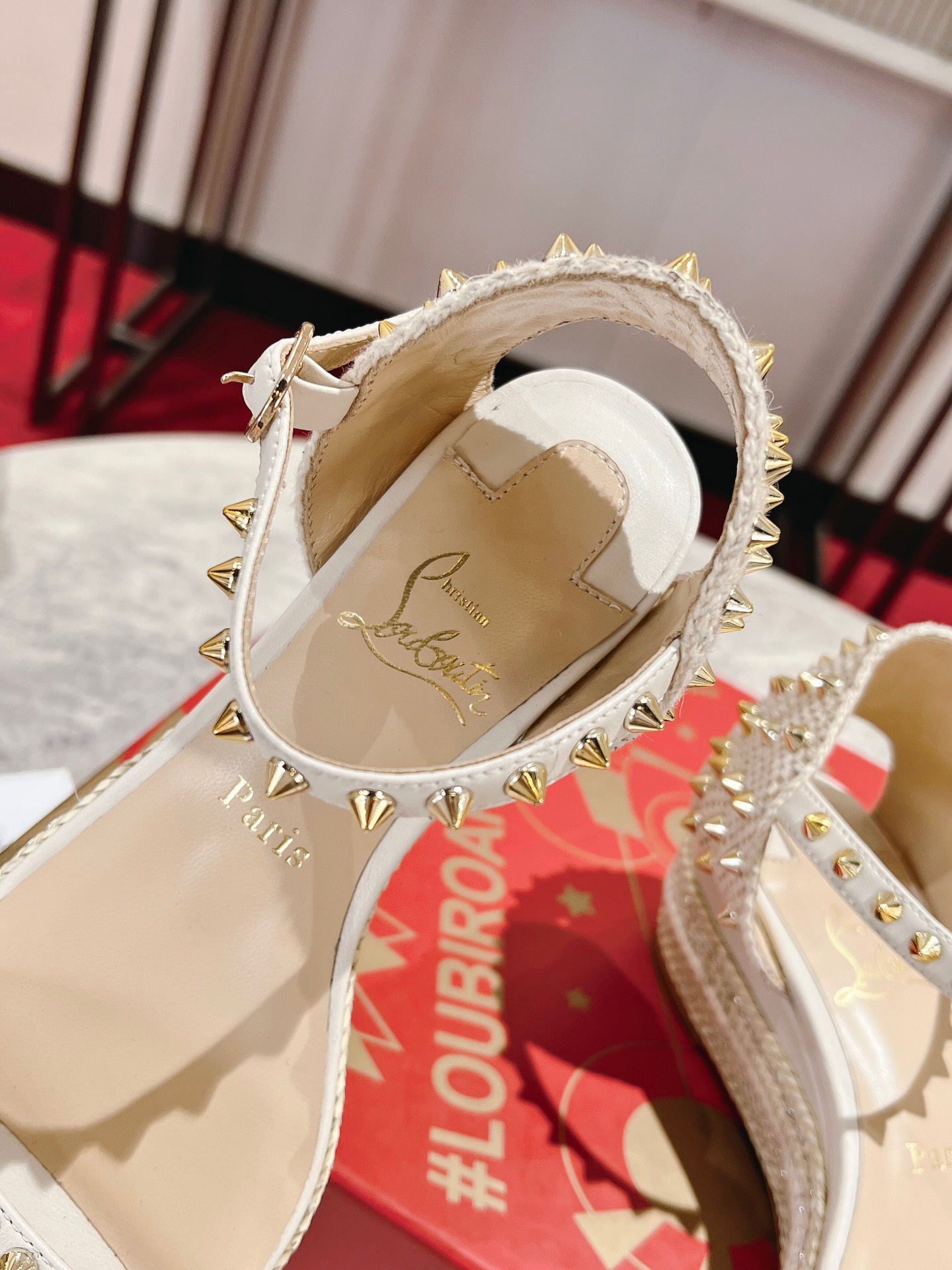 Bagsaaa Chr1st1an Louboutin Madmonica Flat Wedge Sandals Grey