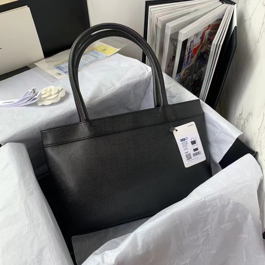 Bagsaaa Ch**el Vintage CC Open Black Tote - 30*21*8cm