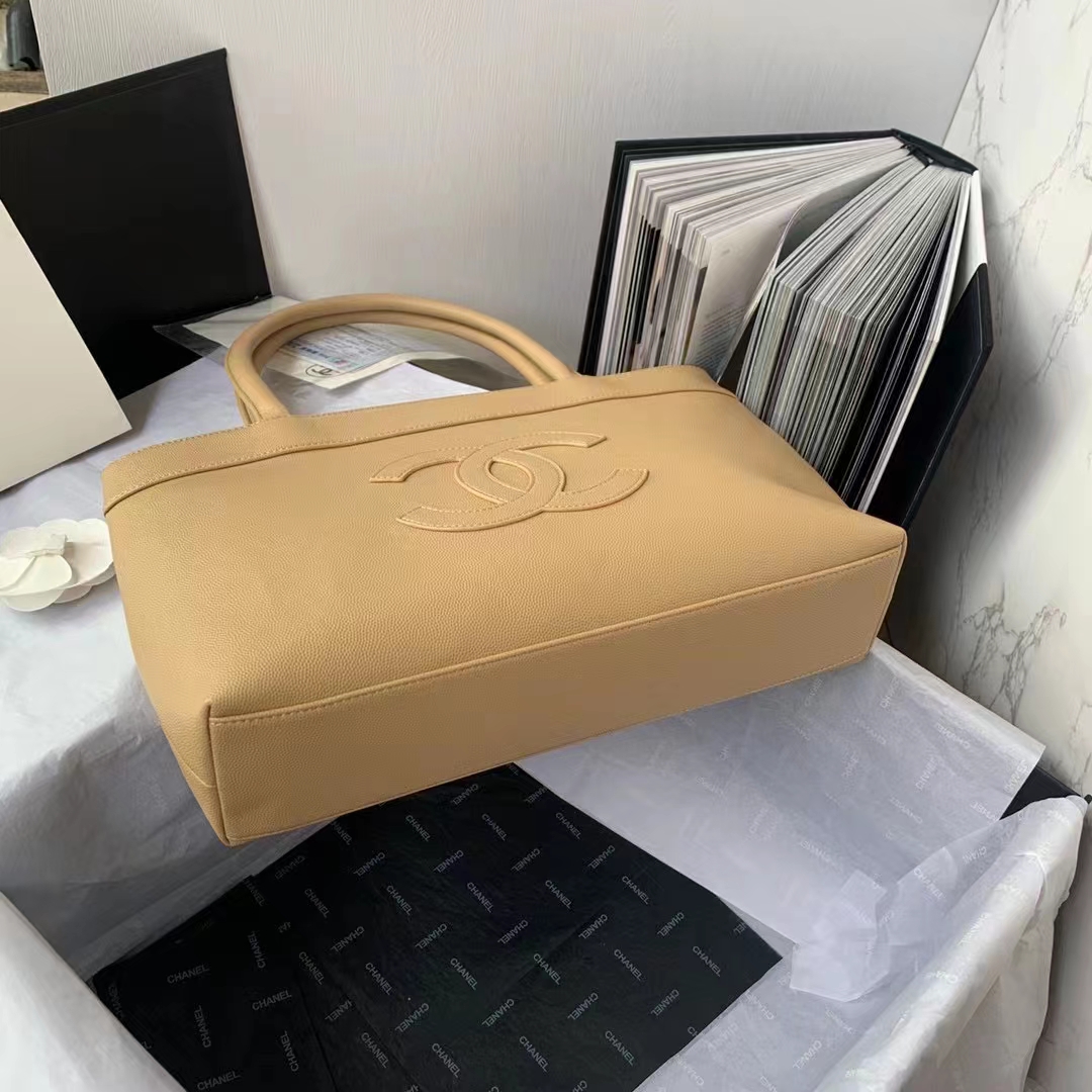 Bagsaaa Ch**el Vintage CC Open Beige Tote - 30*21*8cm