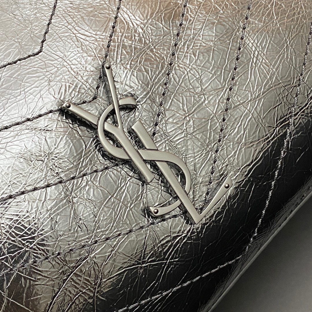 Bagsaaa Y51 Niki Shopping In Vintage Black Leather - 33 X 27 X 11,5 CM