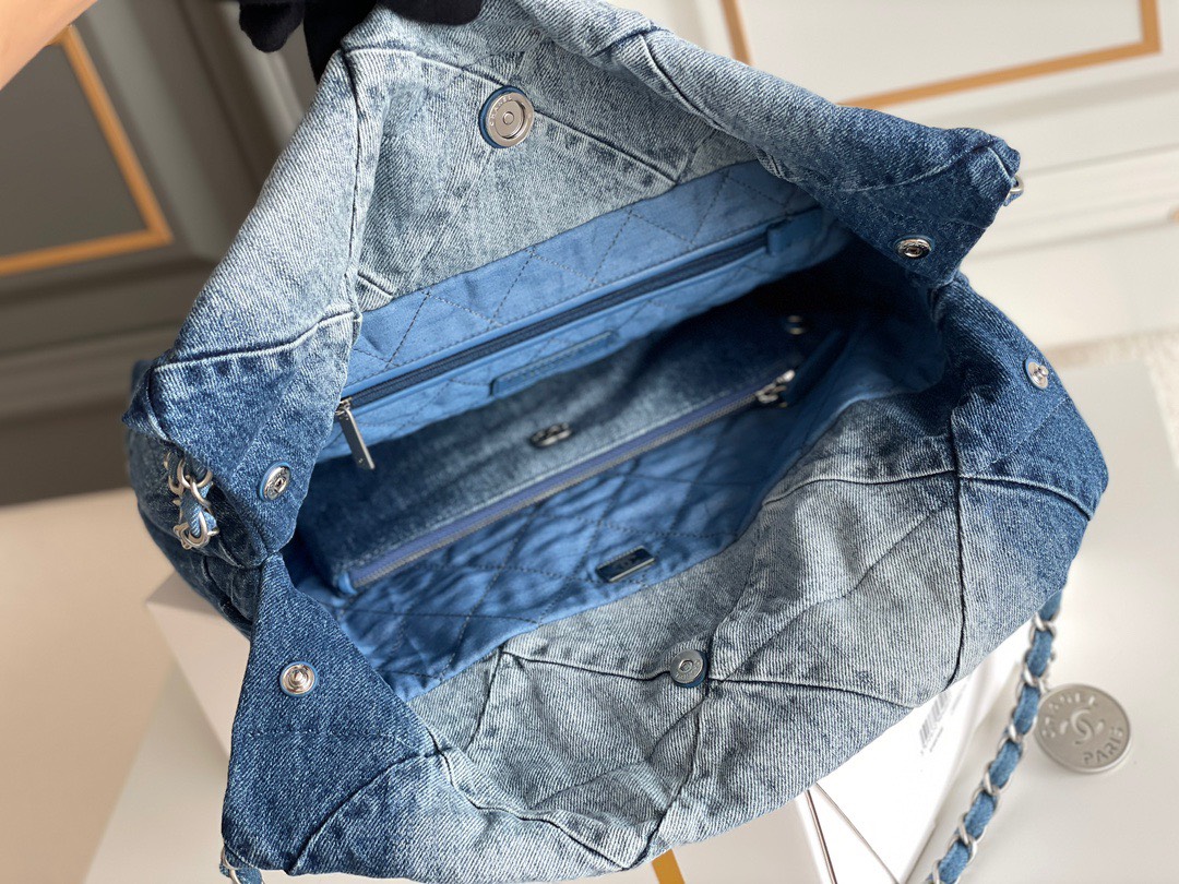 Bagsaaa Ch**el bag 22 denim leather - 37x35x7cm