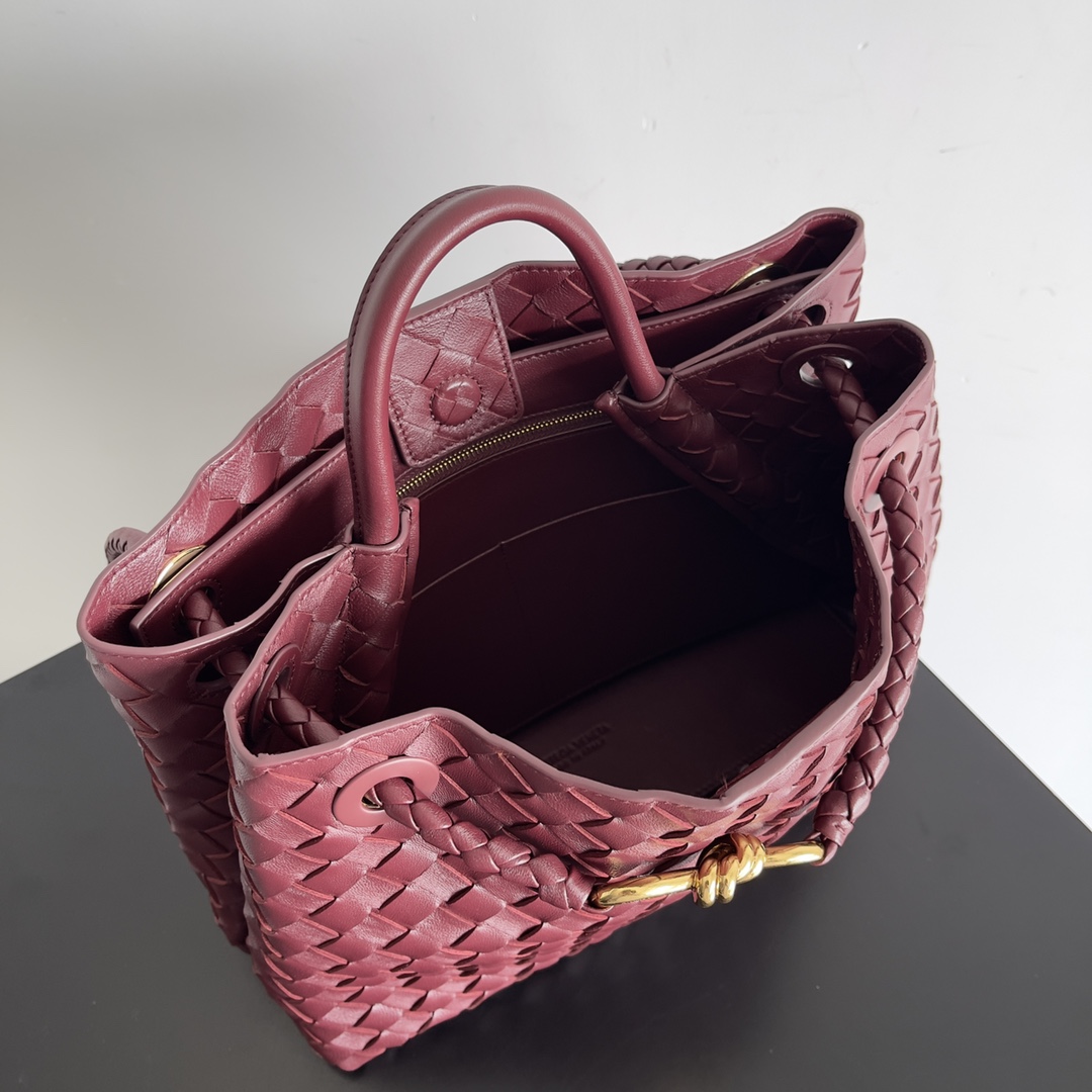 Bagsaaa B0tt*ga Ven*ta Medium Andiamo Burgundy - 32x25x11cm