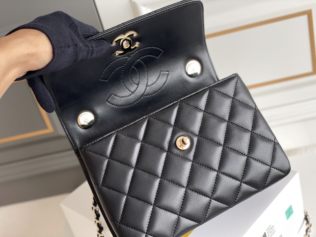 Bagsaaa Ch**el Trendy CC Black Bag - 25cm