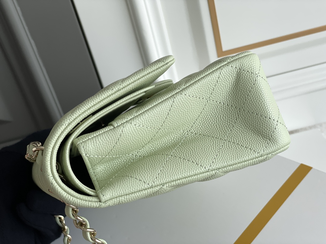 Bagsaaa Ch**el Classic Flap Small Bag in Light Green - 25cm