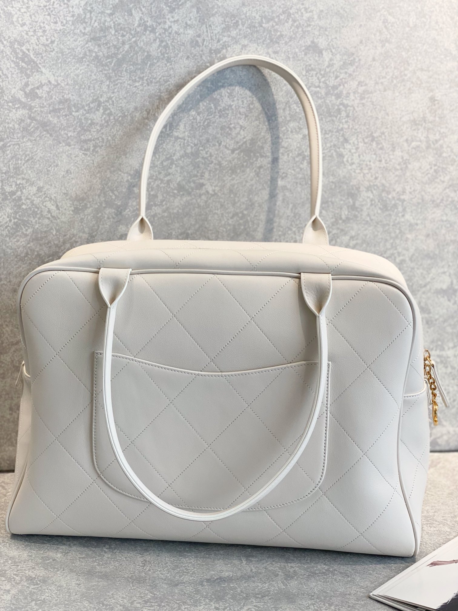 Bagsaaa Ch**el Maxi bowling white bag - 30*45*15cm