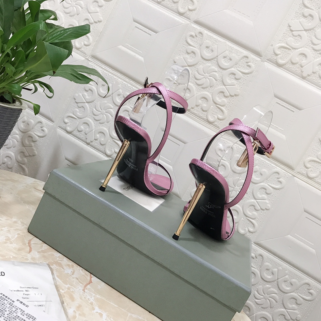 Bagsaaa Tom Ford Padlock metallic lizard-effect leather pink 105mm