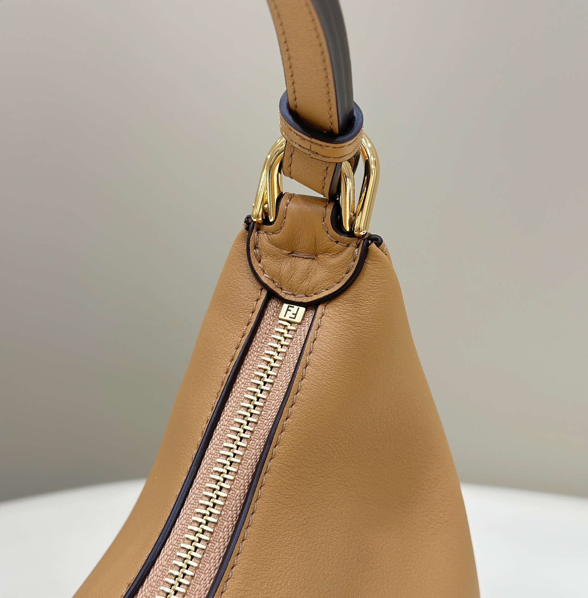 Bagsaaa F**di Small Graphy In Caramel - 10×29×24.5cm