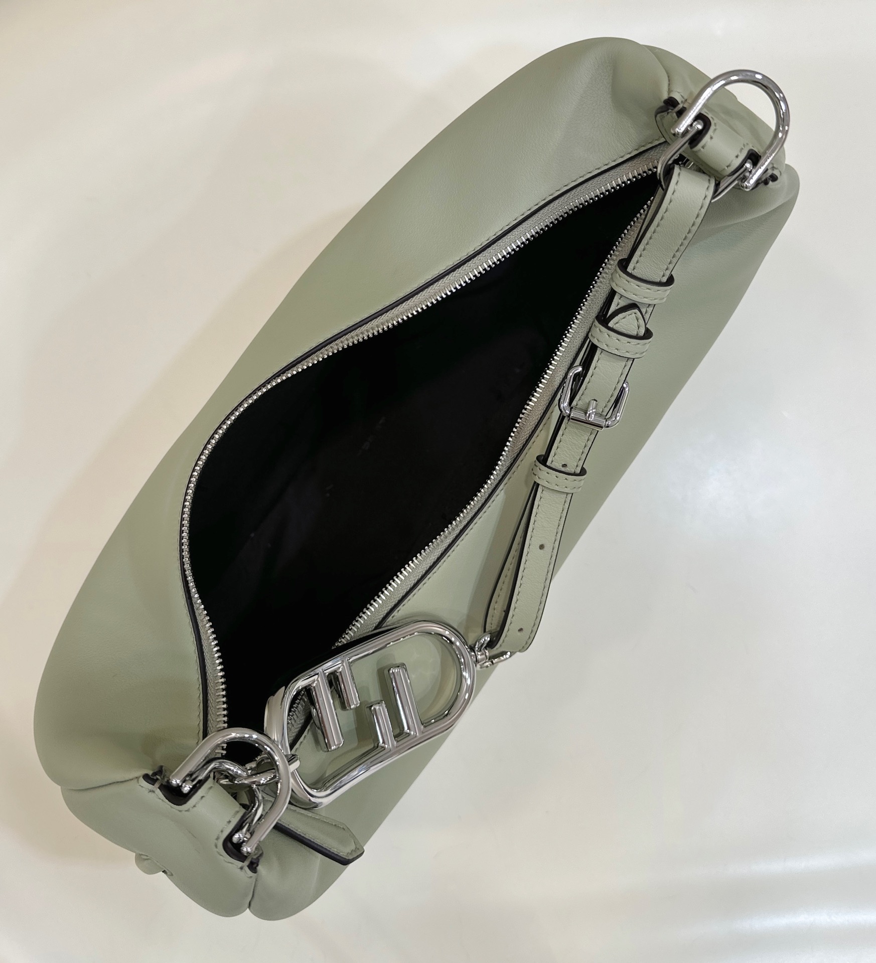 Bagsaaa F**di Medium Graphy In Green Leather Bag - 36-30-11CM