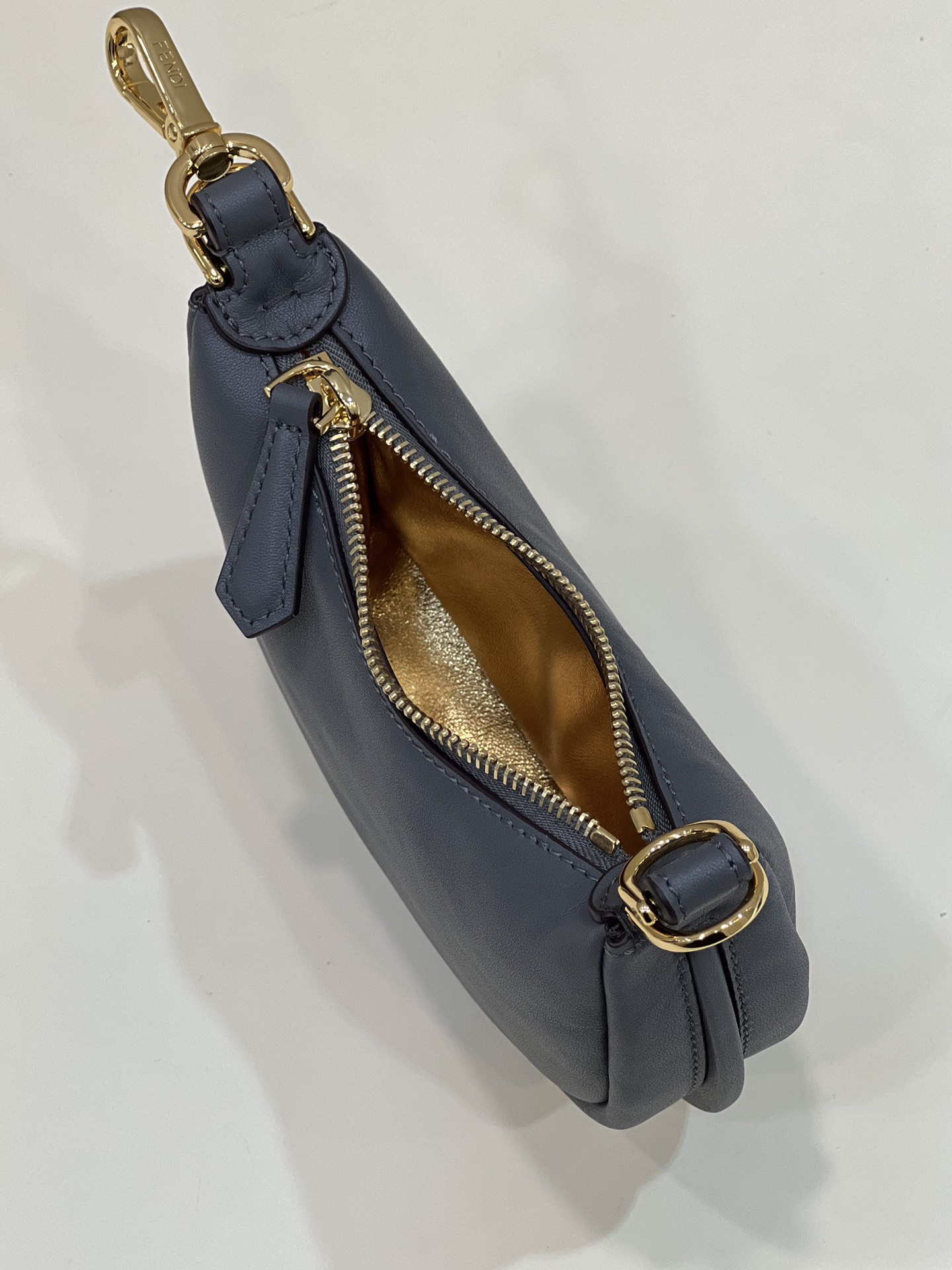 Bagsaaa F**di Nano Graphy In Grey Leather - 16.5x14x5cm