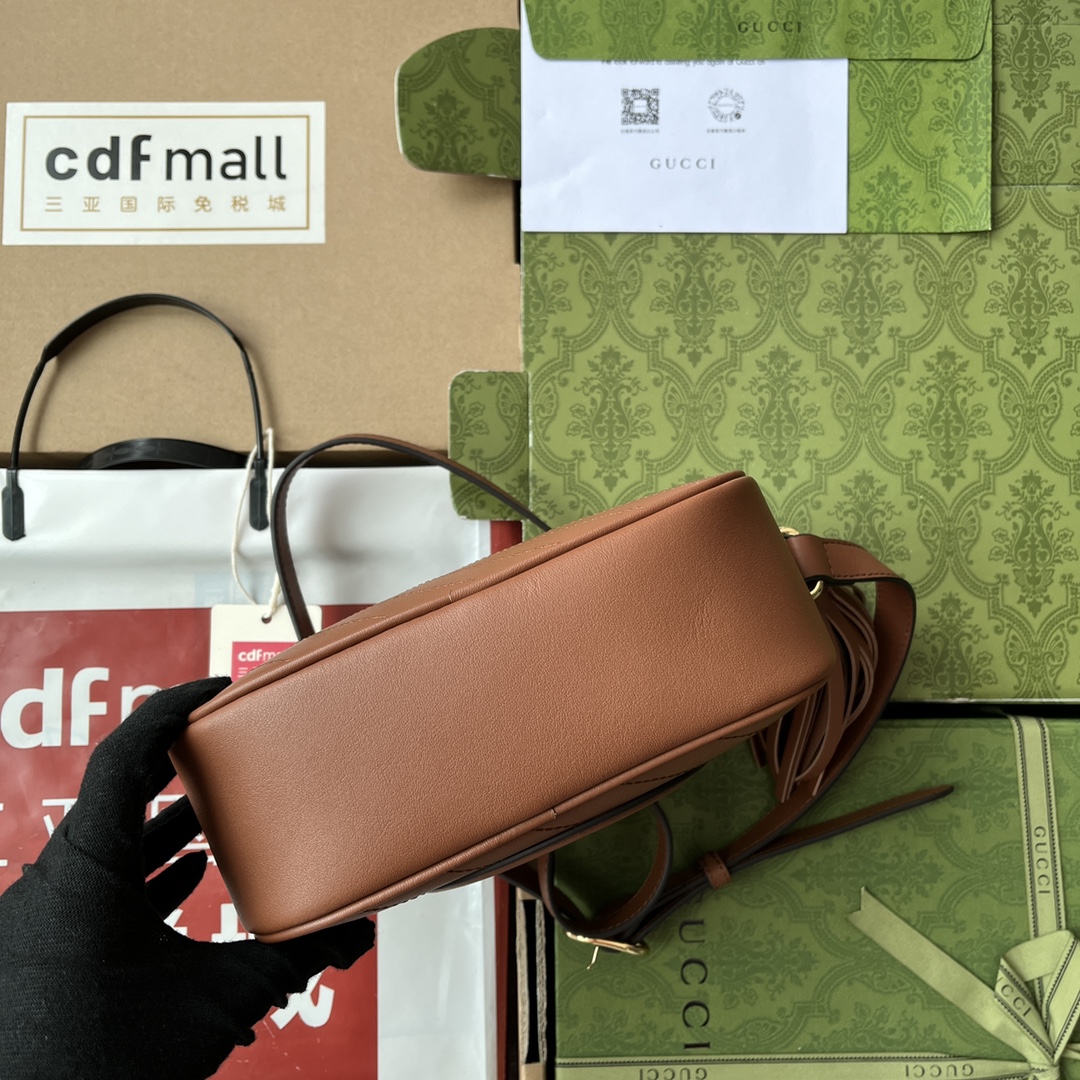Bagsaaa Gvc*1 Blondie Small Shoulder Brown Leather Bag - 21*15.5*5cm