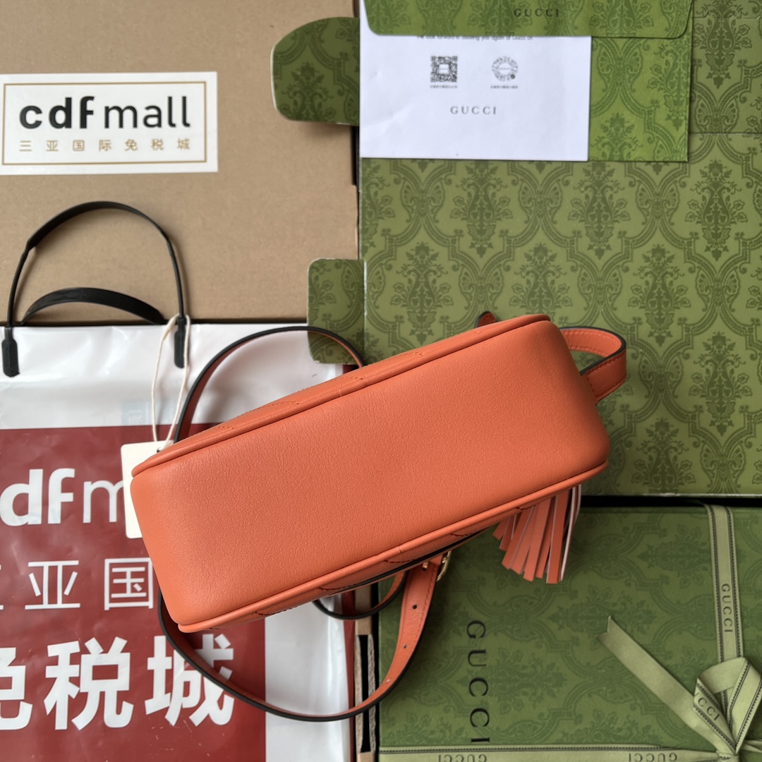 Bagsaaa Gvc*1 Blondie Small Shoulder Orange Leather Bag - 21*15.5*5cm