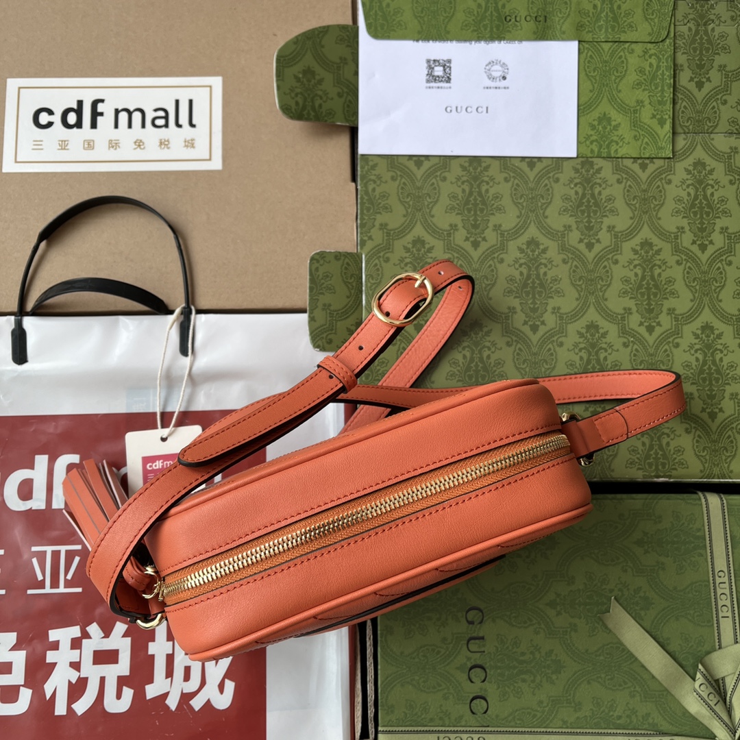 Bagsaaa Gvc*1 Blondie Small Shoulder Orange Leather Bag - 21*15.5*5cm