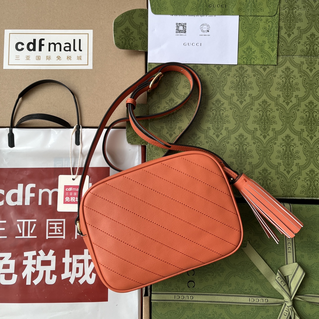 Bagsaaa Gvc*1 Blondie Small Shoulder Orange Leather Bag - 21*15.5*5cm