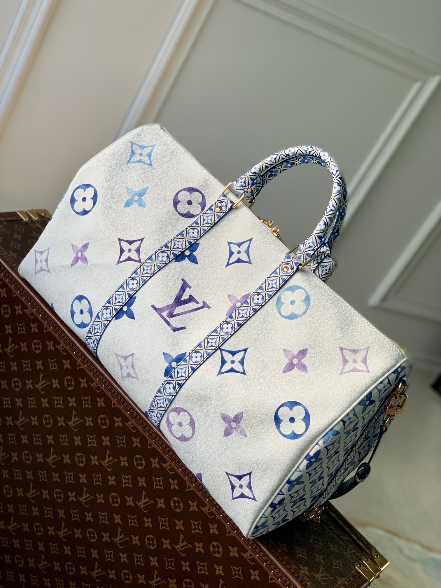 Bagsaaa L0vis Vvtt0n By The Pool Blue Keepall Bandoulière 50 x 29 x 23 cm