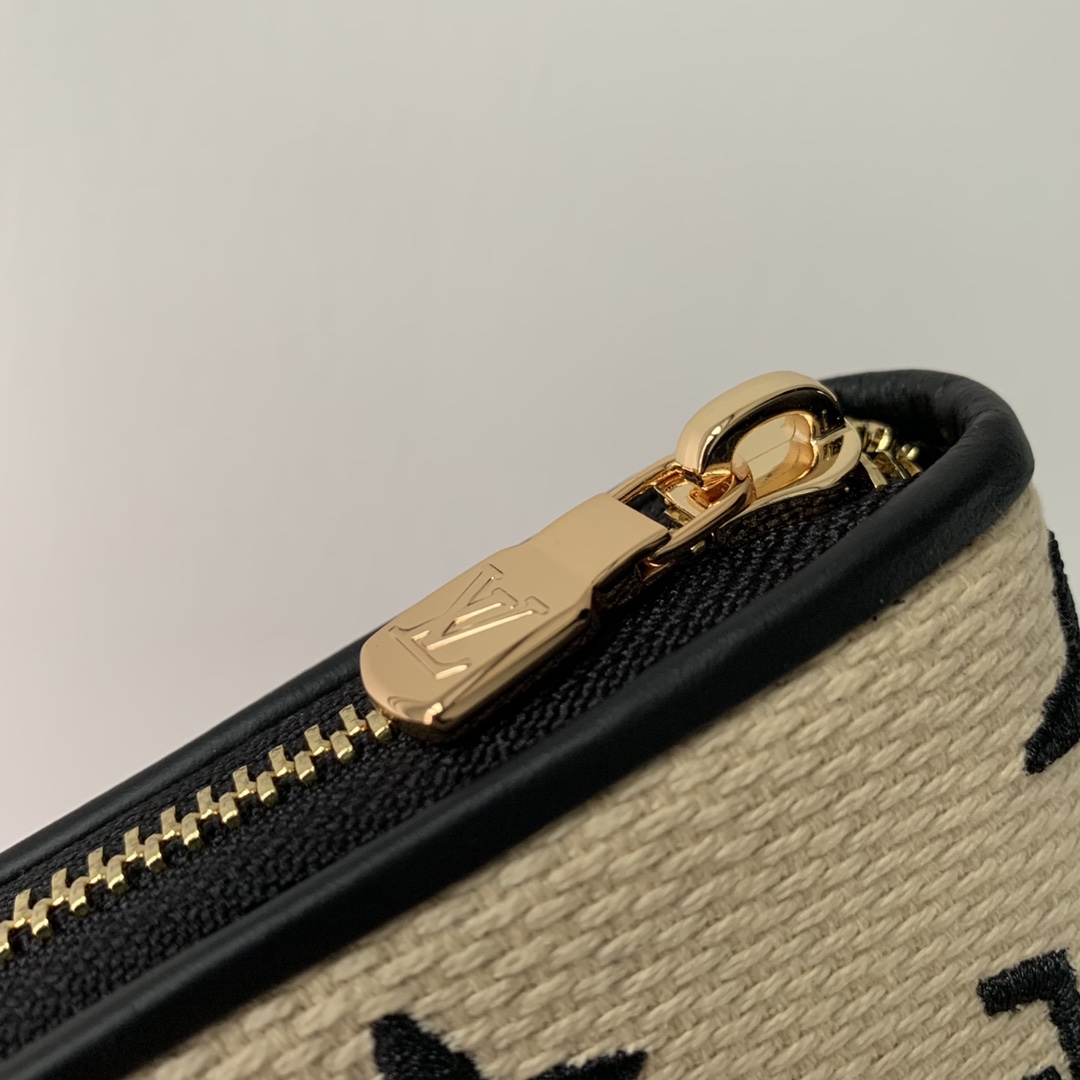 Bagsaaa L0vis Vvtt0n By The Pool Zippy Wallet Black Lotus cotton - 19.5 x 10.5 x 2.5 cm