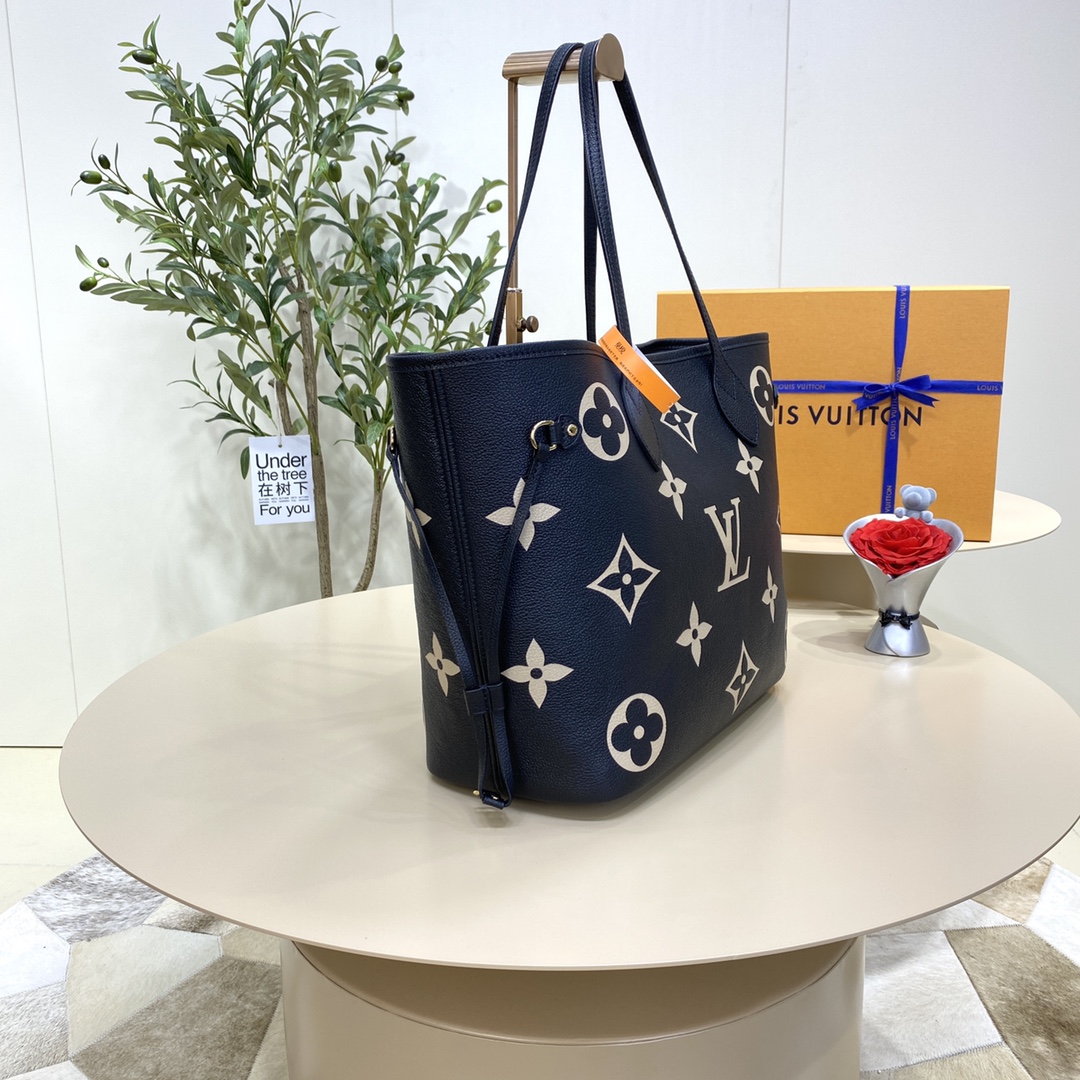 Bagsaaa L0vis Vvtt0n Neverfull MM Bicolor Monogram Black and Beige - 31 x 28 x 14 cm