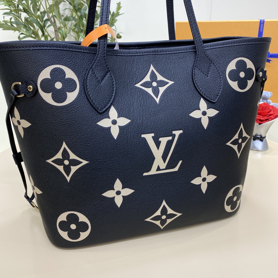 Bagsaaa L0vis Vvtt0n Neverfull MM Bicolor Monogram Black and Beige - 31 x 28 x 14 cm