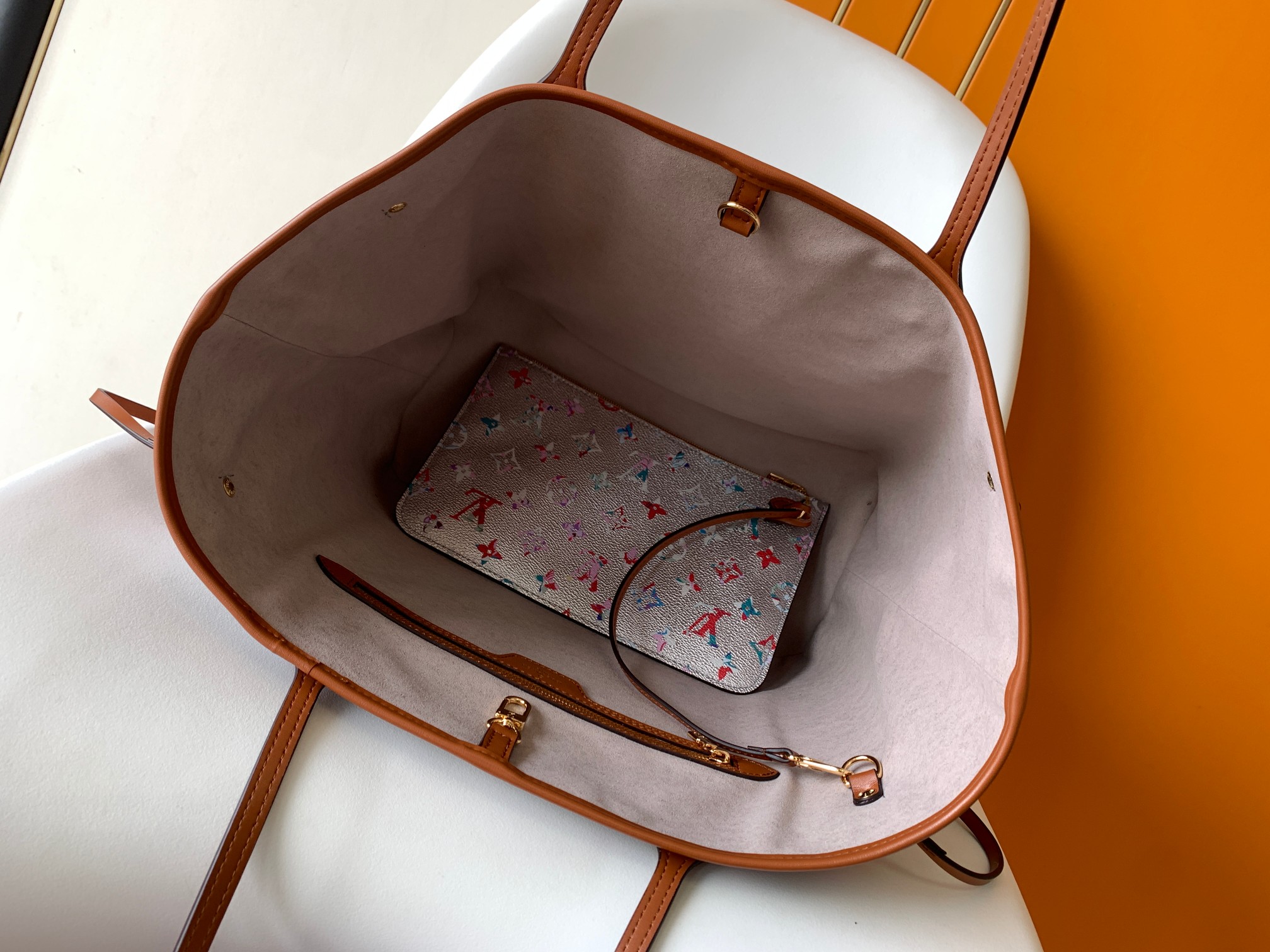 Bagsaaa L0vis Vvtt0n Neverfull MM Flower Silver Pattern - 31x28x14cm