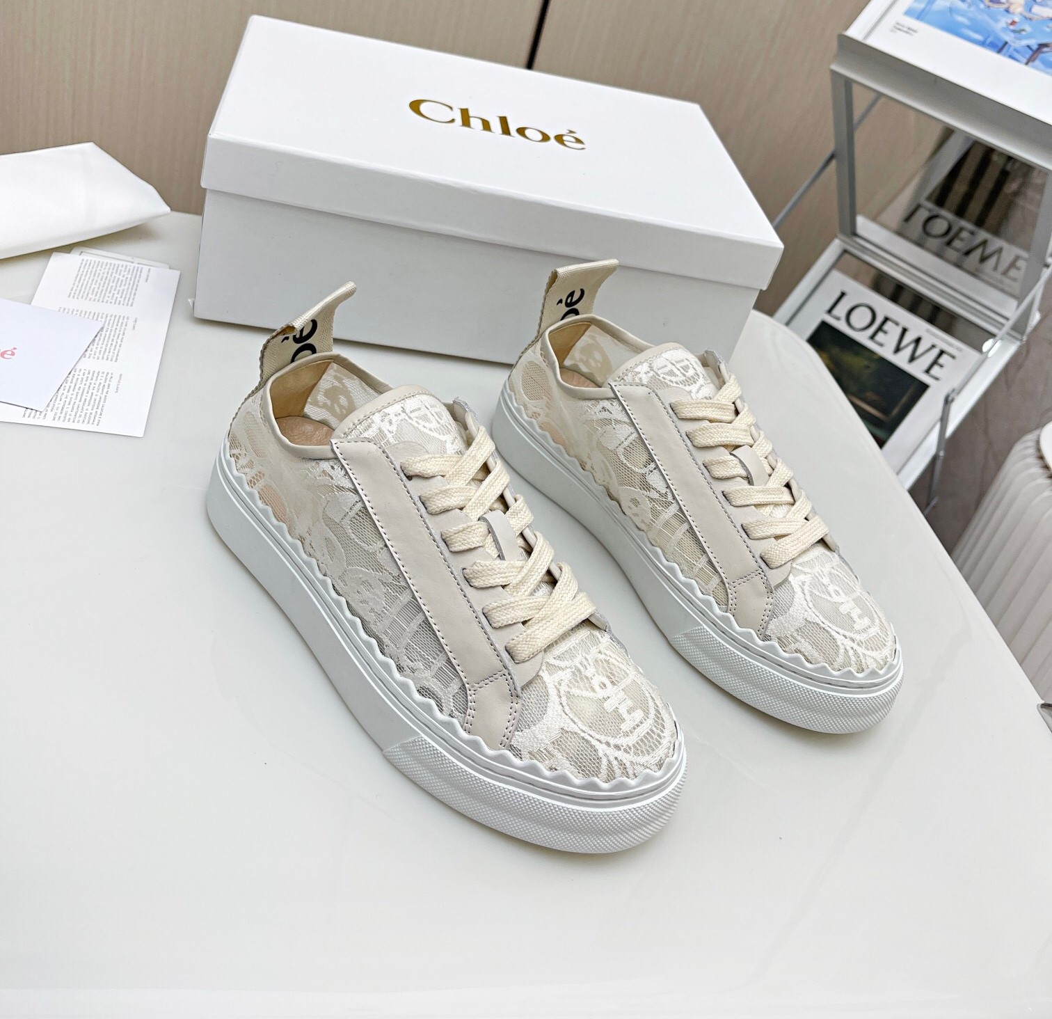 Bagsaaa Chloe Lauren Sneakers Mild Beige 