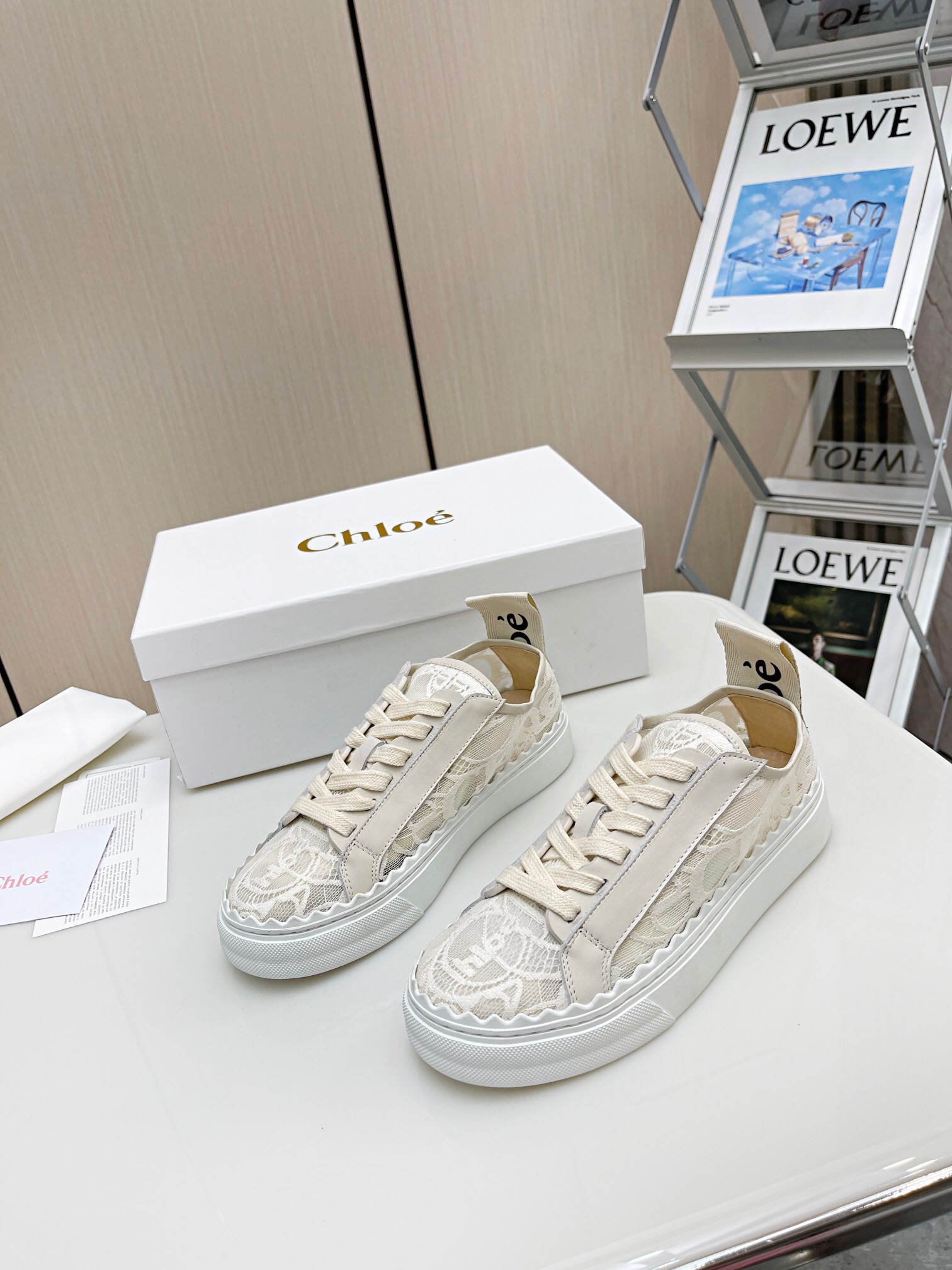 Bagsaaa Chloe Lauren Sneakers Mild Beige 