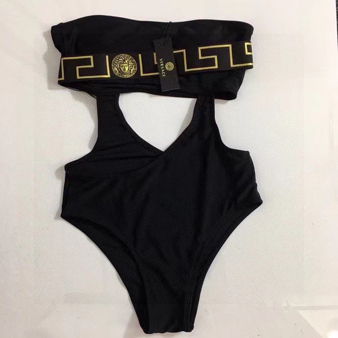 Bagsaaa Versace Swimwear Black And Gold