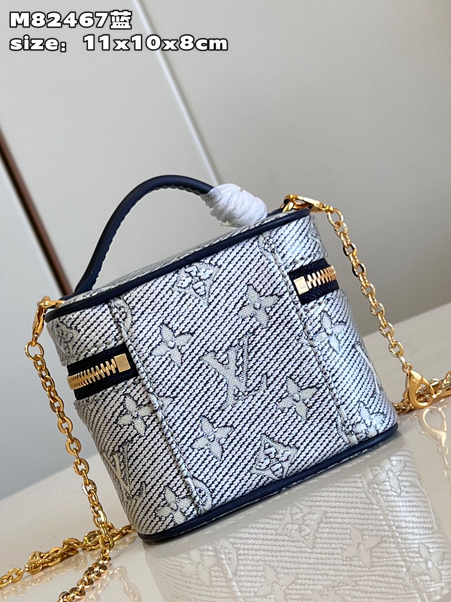 Bagsaaa L0vis Vvtt0n Micro Vanity Blue - 11x10x8cm