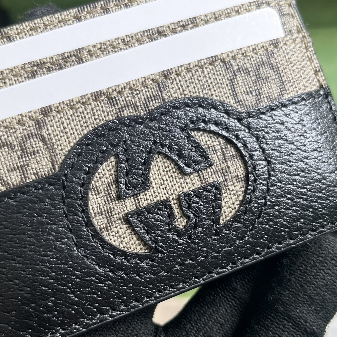 Bagsaaa Gvc*1 Incrocio GG Card Holder Beige and Black - 11x9cm