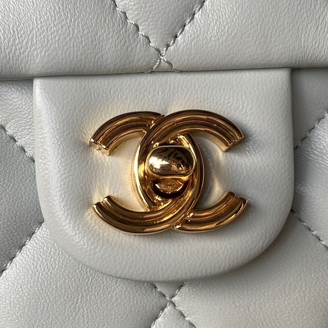 Bagsaaa Ch**el Flap Bag Gold Top Handle - 13X21X8cm