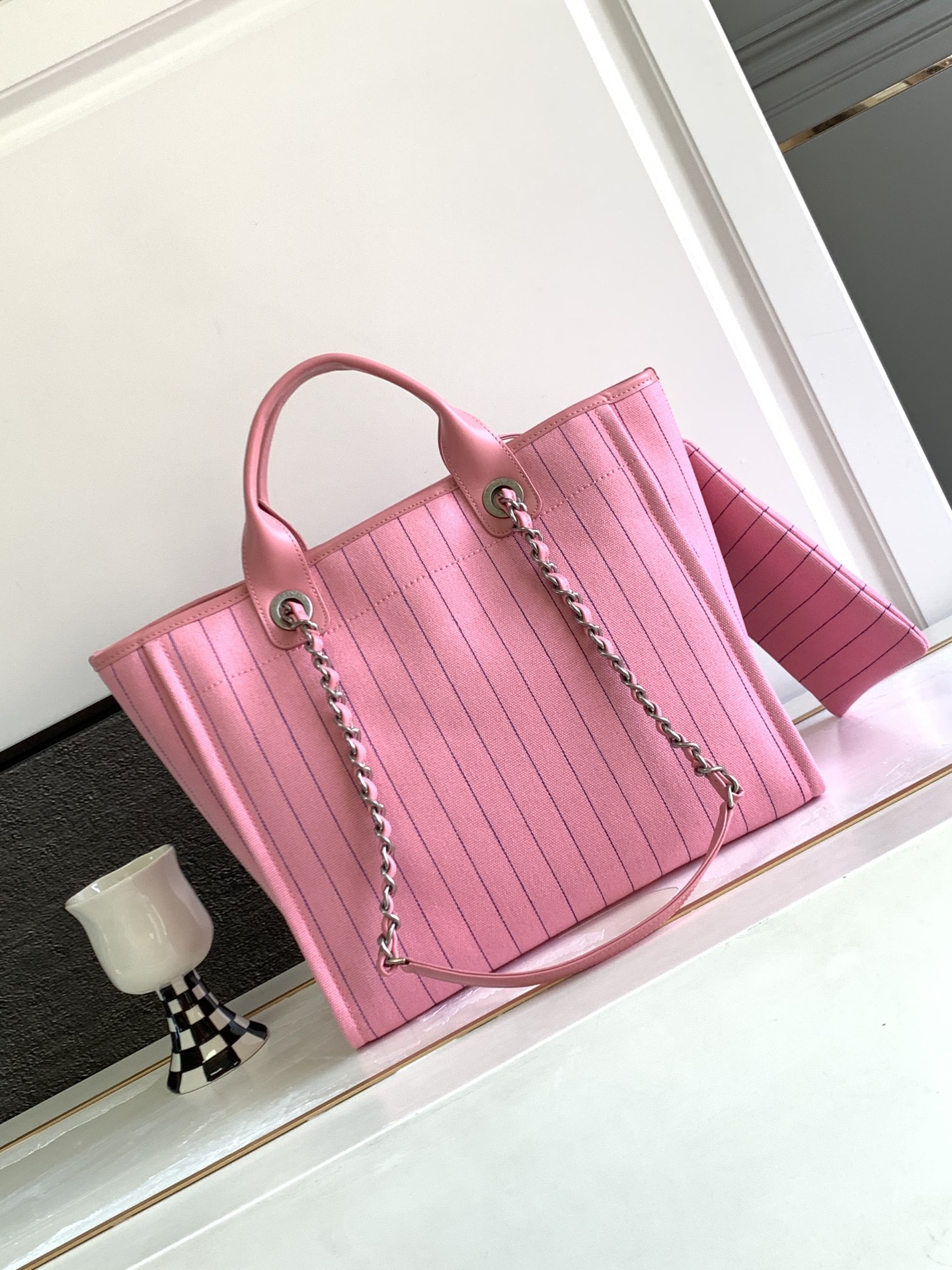 Bagsaaa Ch**el Large Shopping Pink Bag 34cm