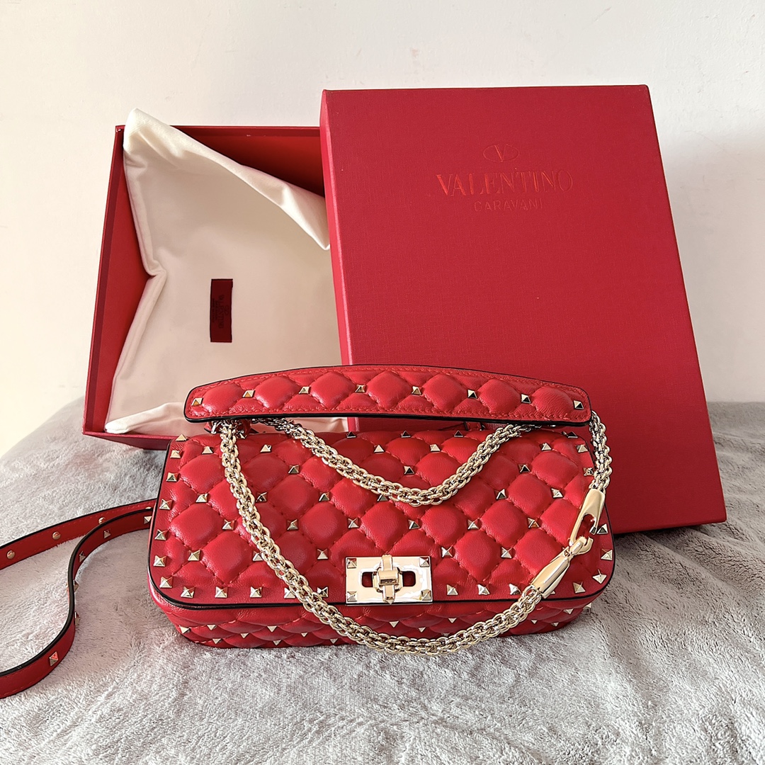 Bagsaaa Va1e*ntin0 Roclstud Spike Bag - 24x11x7cm