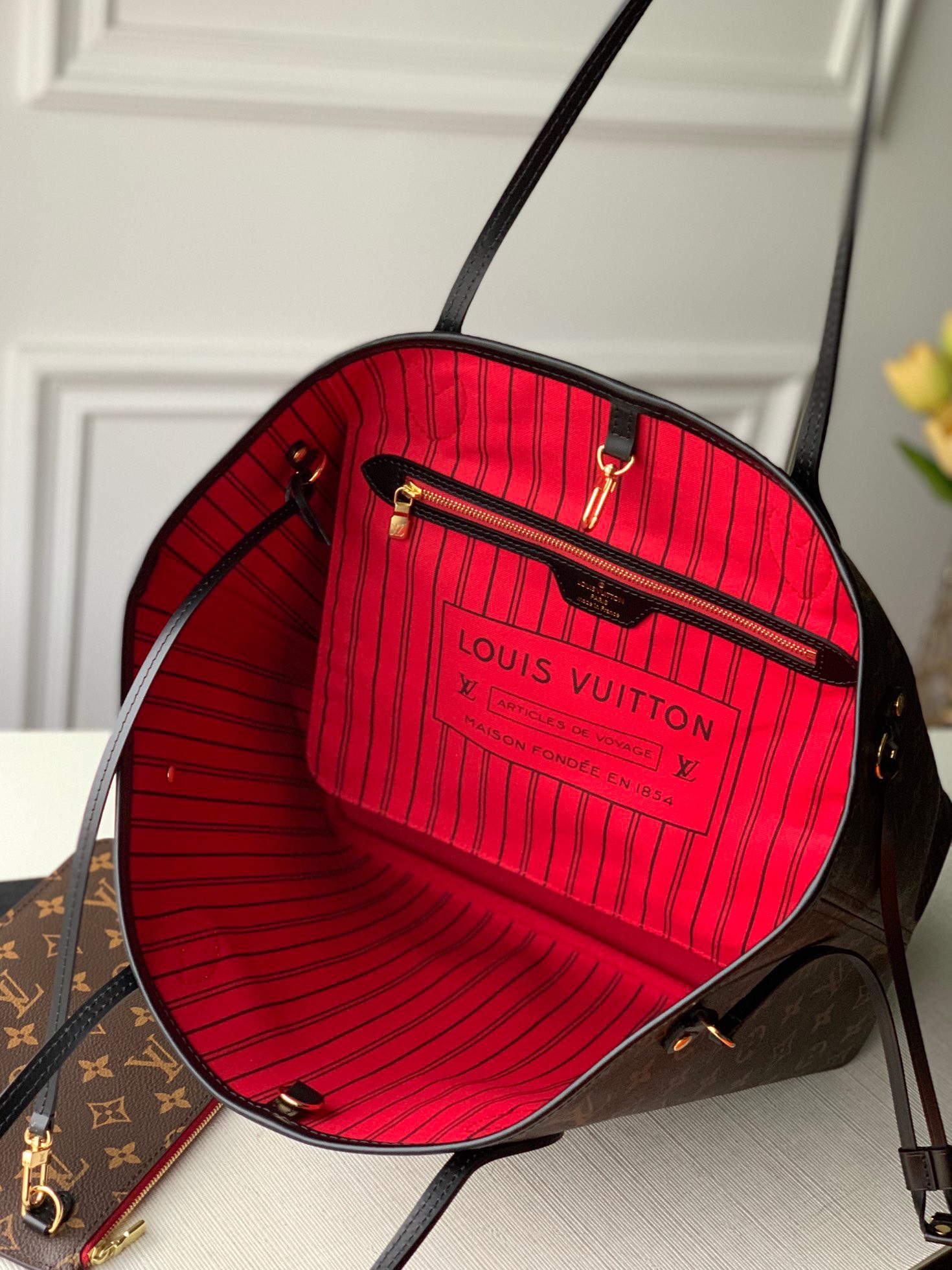 Bagsaaa L0vis Vvtt0n Neverfull MM Monogram Black Trim - 31 x 28 x 14 cm