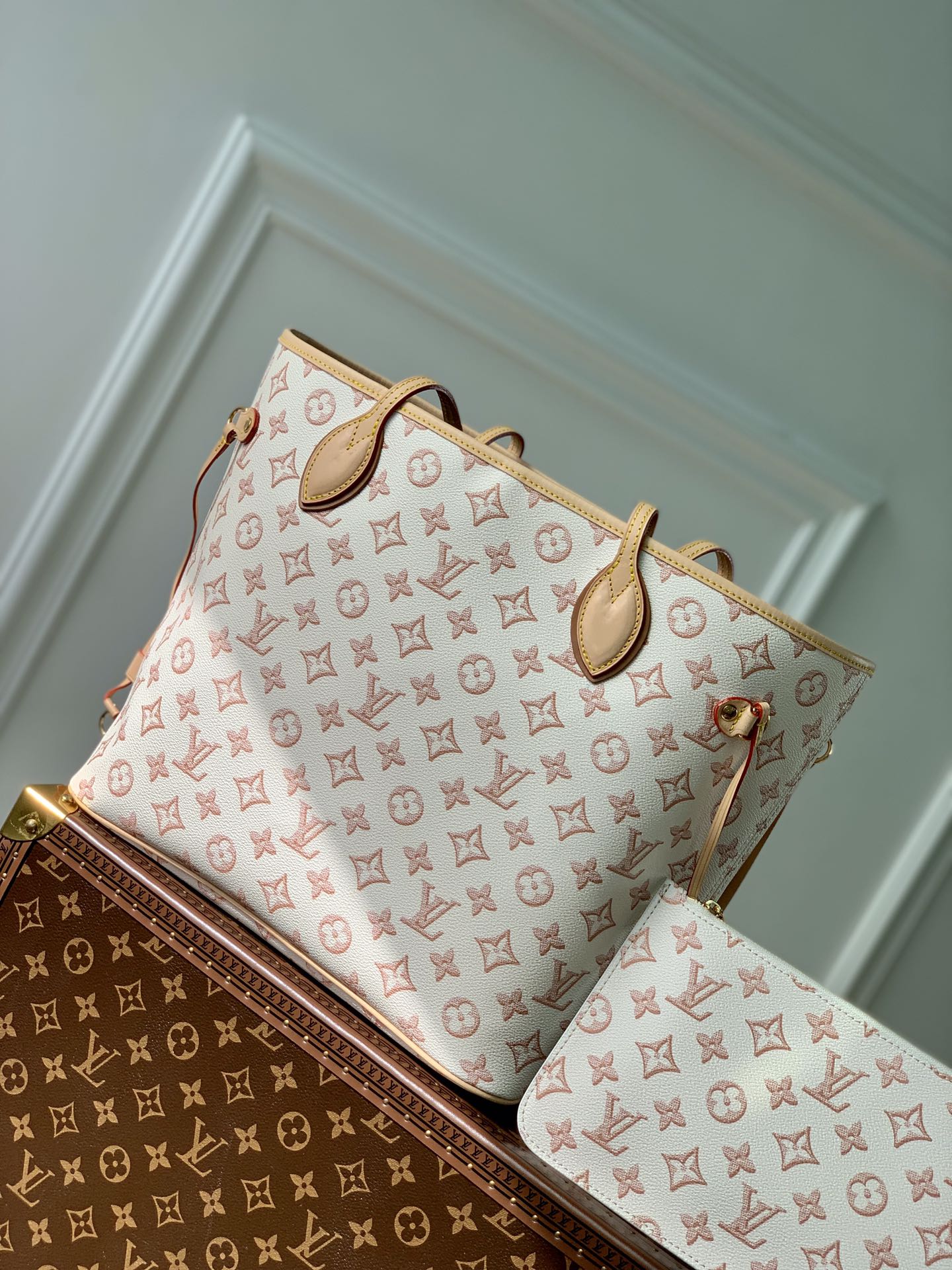 Bagsaaa L0vis Vvtt0n Neverfull MM Fall For You Beige - 31x28x14cm