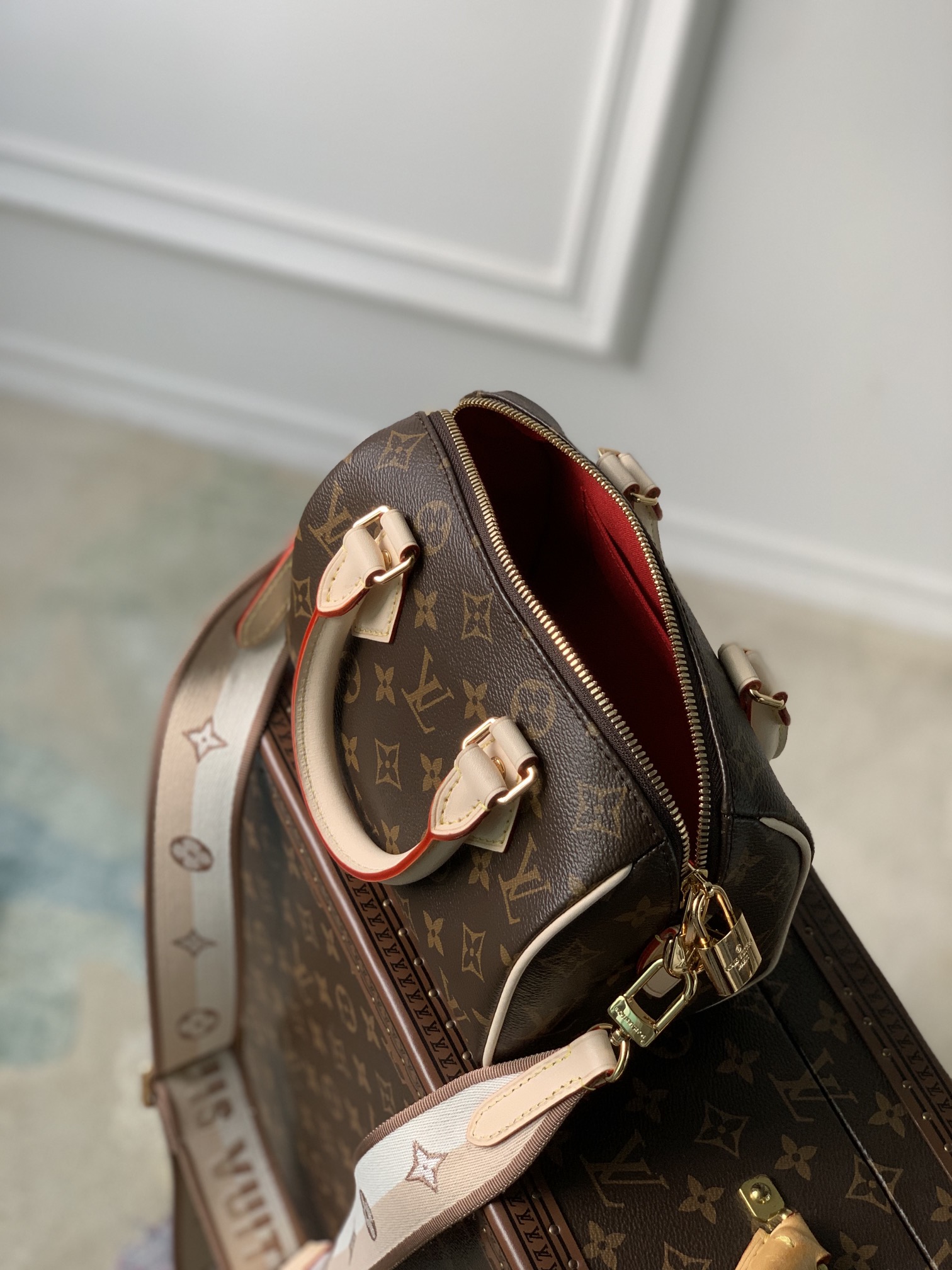 Bagsaaa L0vis Vvtt0n Speedy Bandoulière 20 Monogram M46222 Beige Strap - 20.5 x 13.5 x 12.0 cm
