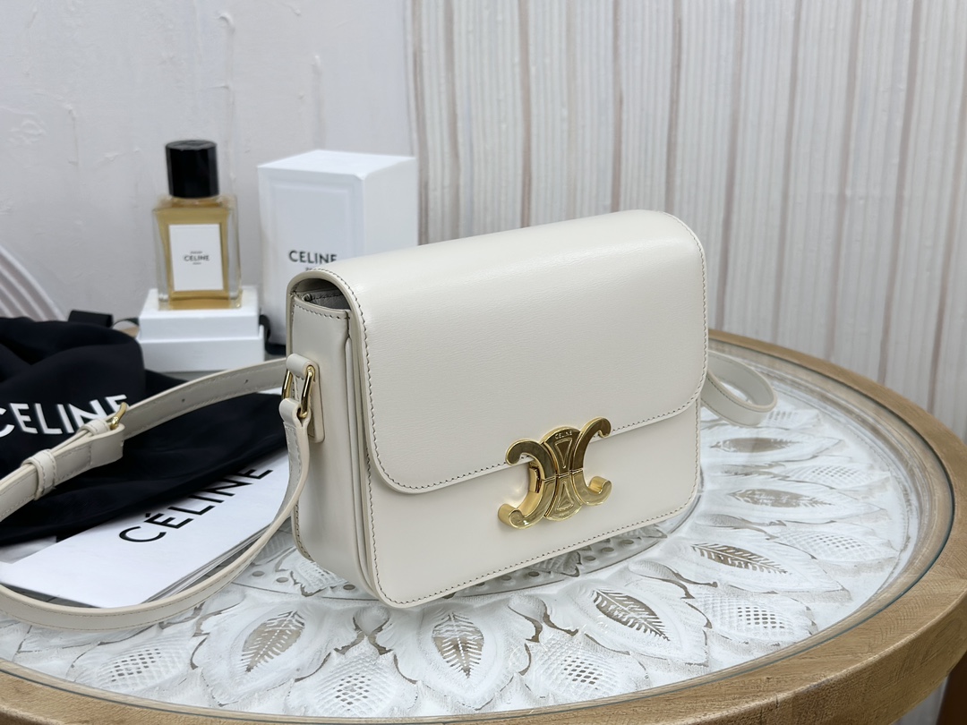 Bagsaaa Ce1i*e Box White Leather - 18.5x14x6cm