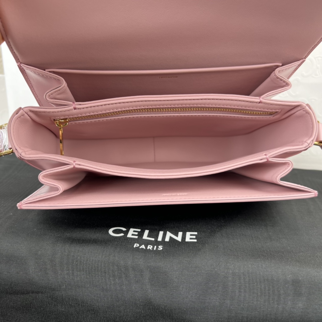 Bagsaaa Ce1i*e Classique Triomphe In shiny Calfskin Leather Pink - 22.5 X 16.5 X 7.5 cm
