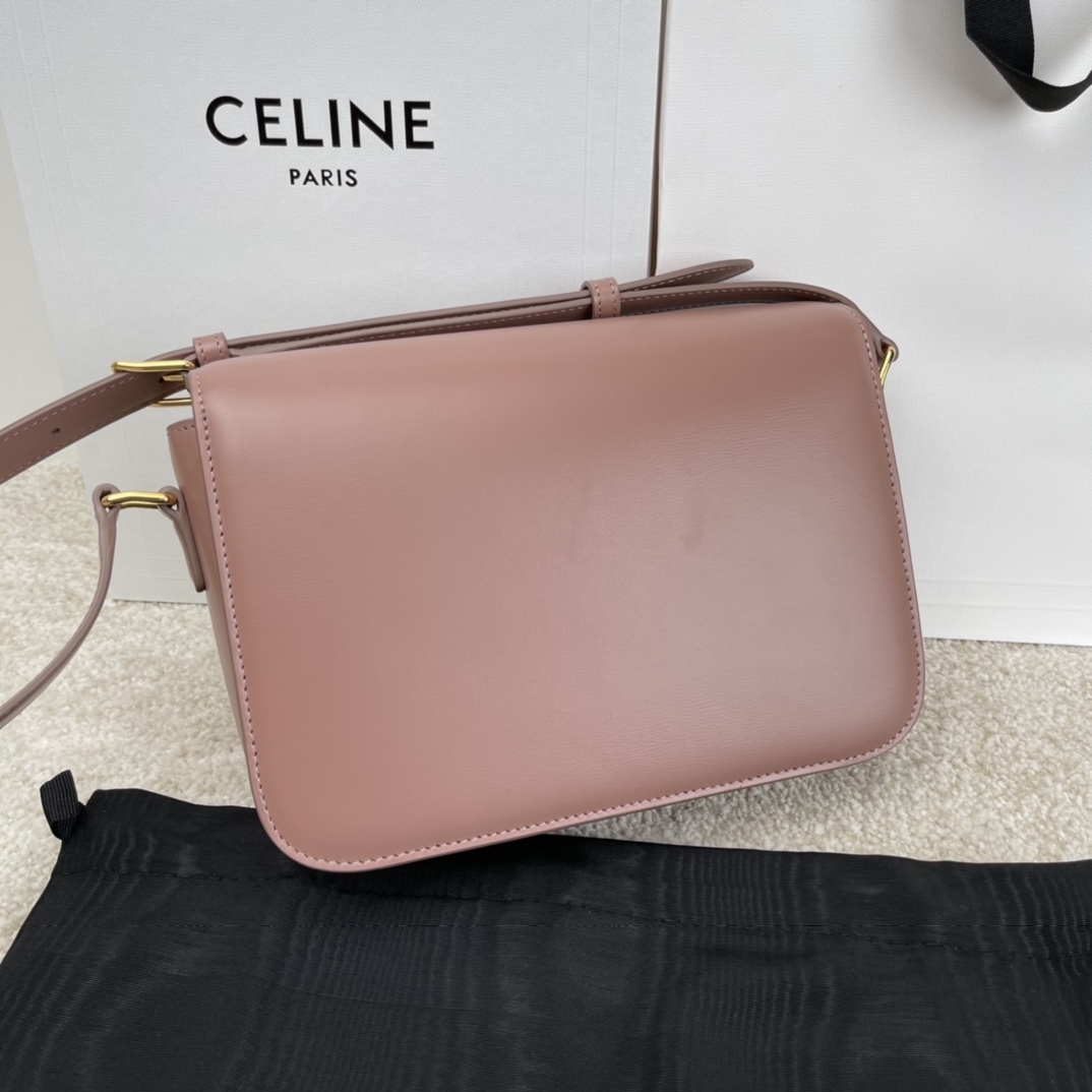 Bagsaaa Ce1i*e Classique Triomphe In shiny Calfskin Leather Dust Pink - 22.5 X 16.5 X 7.5 cm