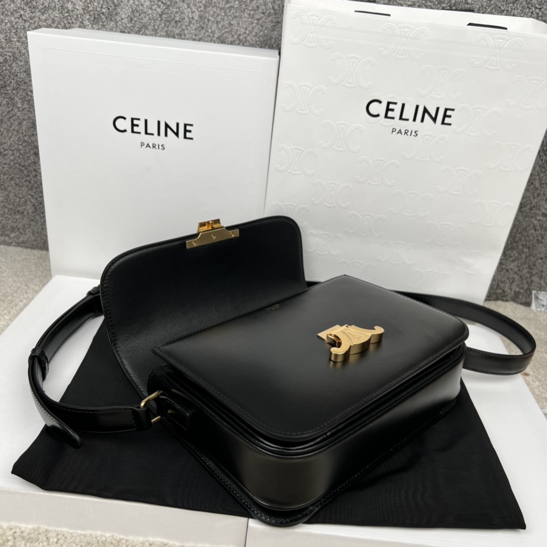 Bagsaaa Ce1i*e Classique Triomphe In shiny Calfskin Leather - 22.5 X 16.5 X 7.5 cm