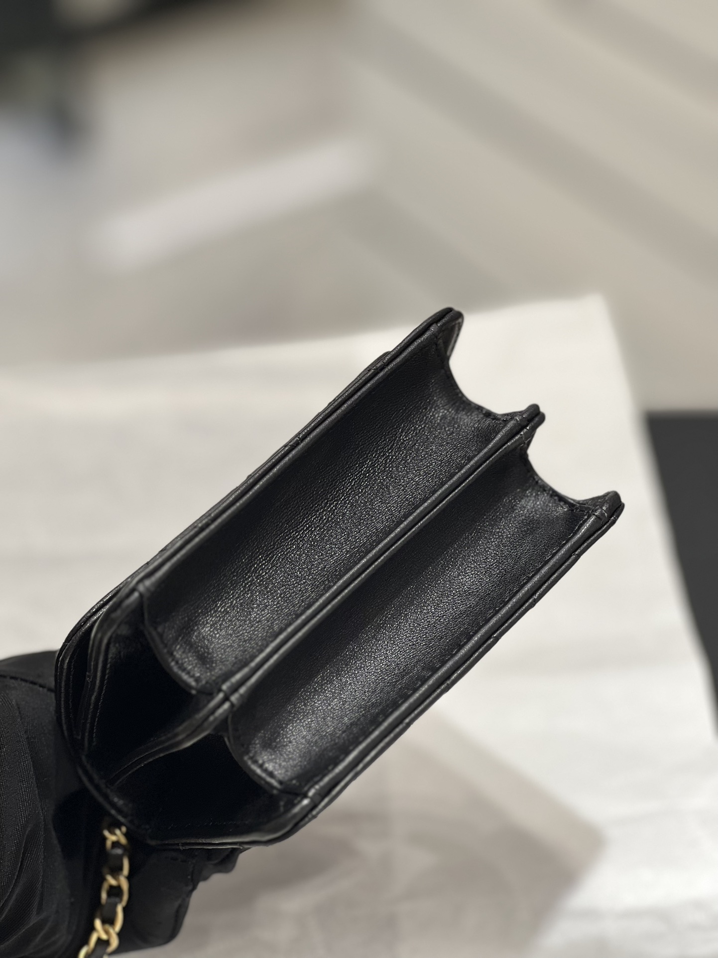 Bagsaaa Ch**el Small Lambskin Flap Black Bag - 12.5x9.5x3.5cm 