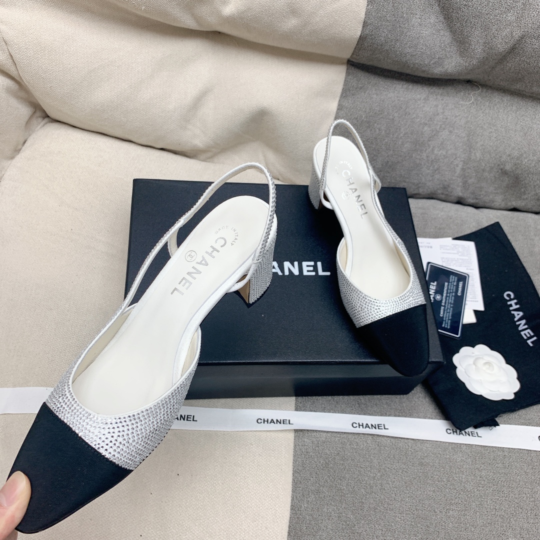 Bagsaaa Ch**el Mary Jane Crystal White Shoes 6.5 cm