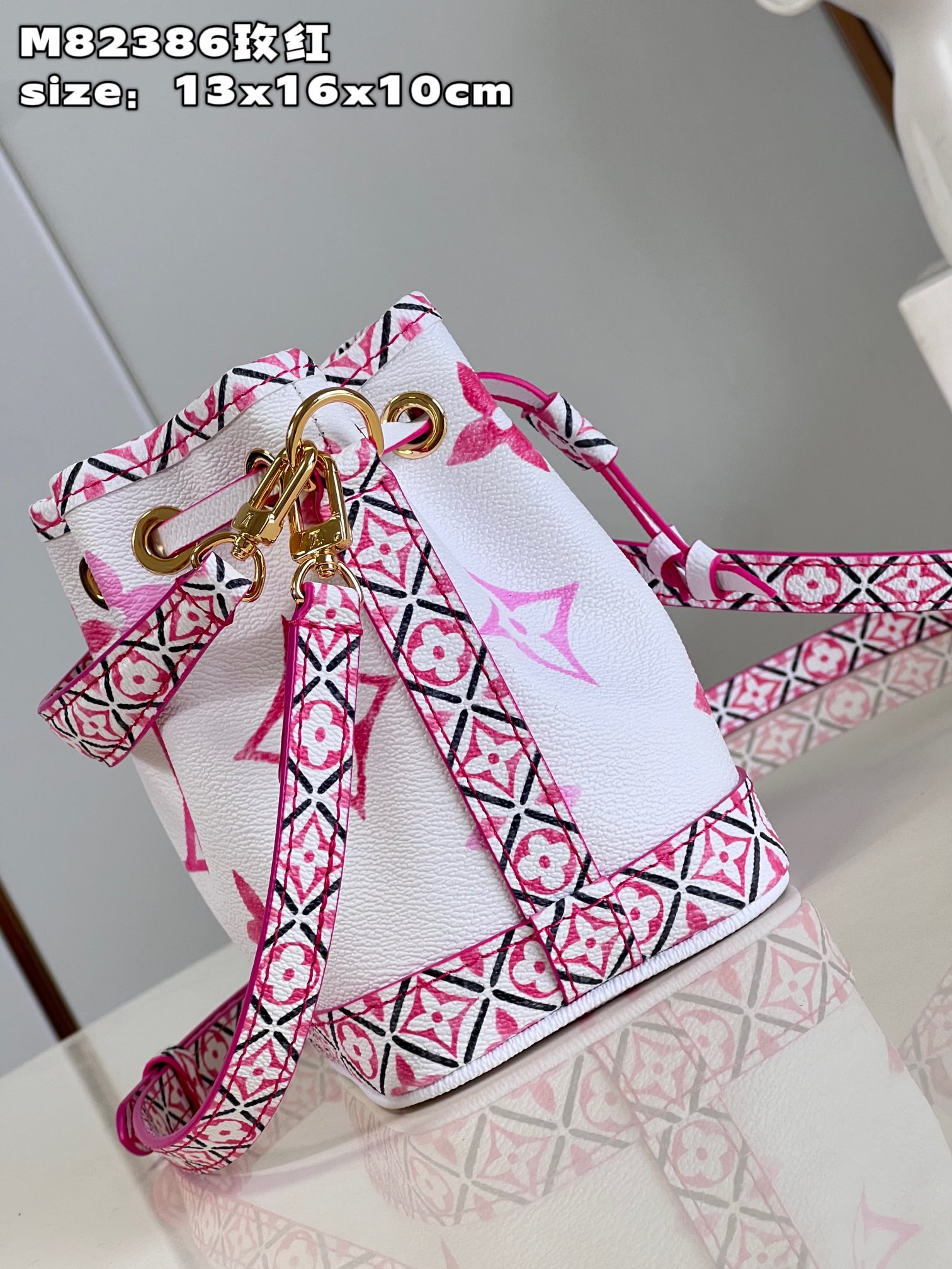 Bagsaaa L0vis Vvtt0n By The Pool Bucket Pink Bag - 16x13x10cm