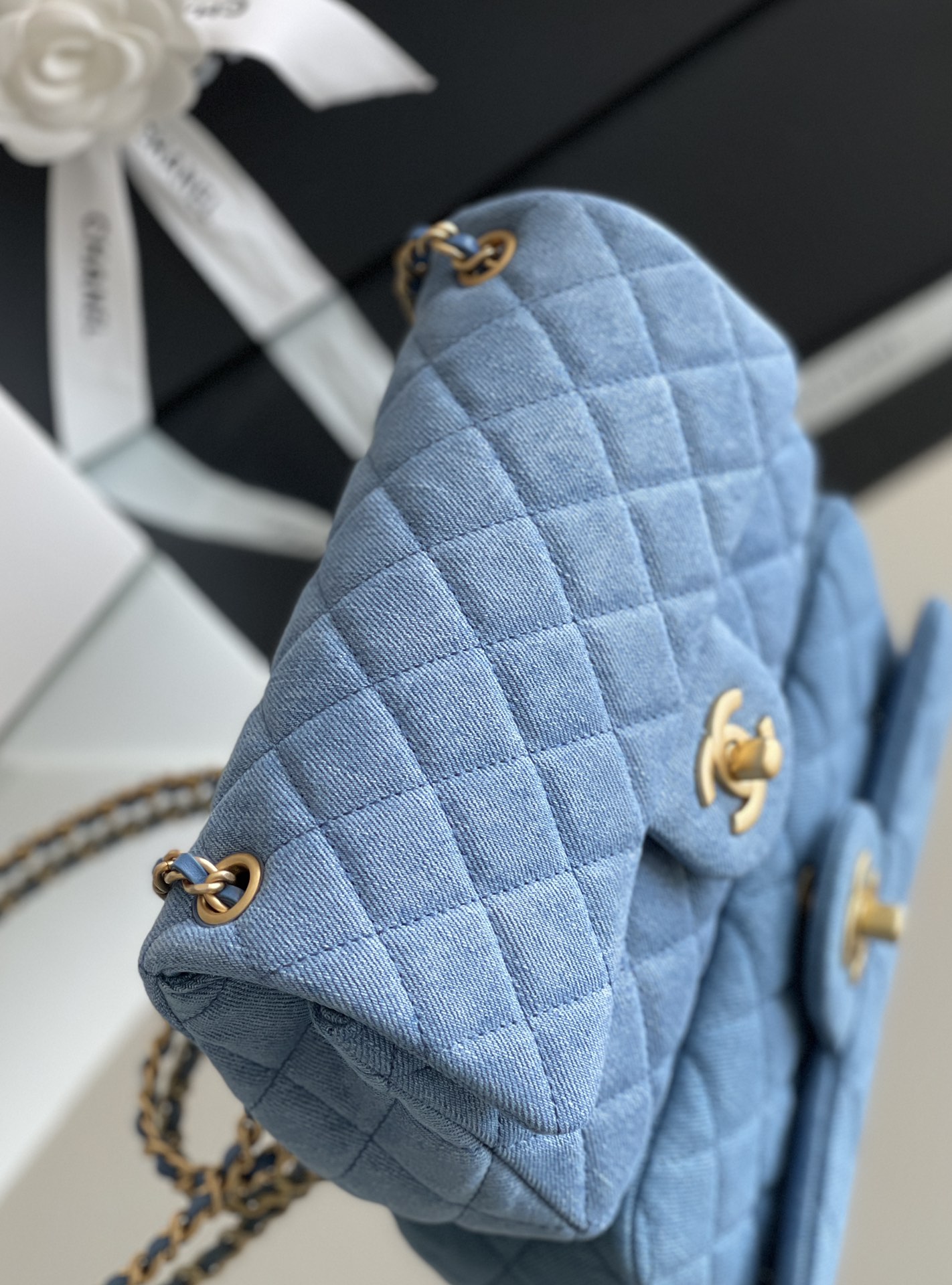 Bagsaaa Ch**el Denim Flap Bag - 20x13x7cm